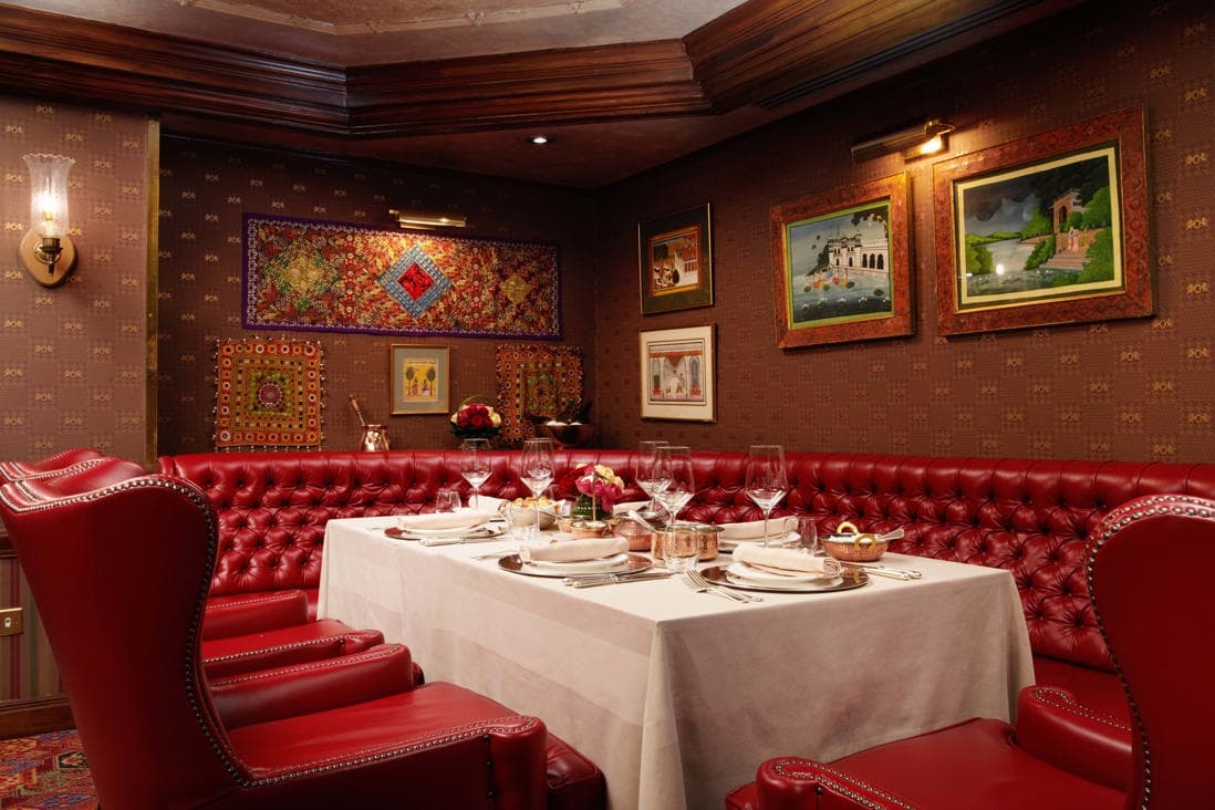 Luxurious private dining room at The Curry Room, London