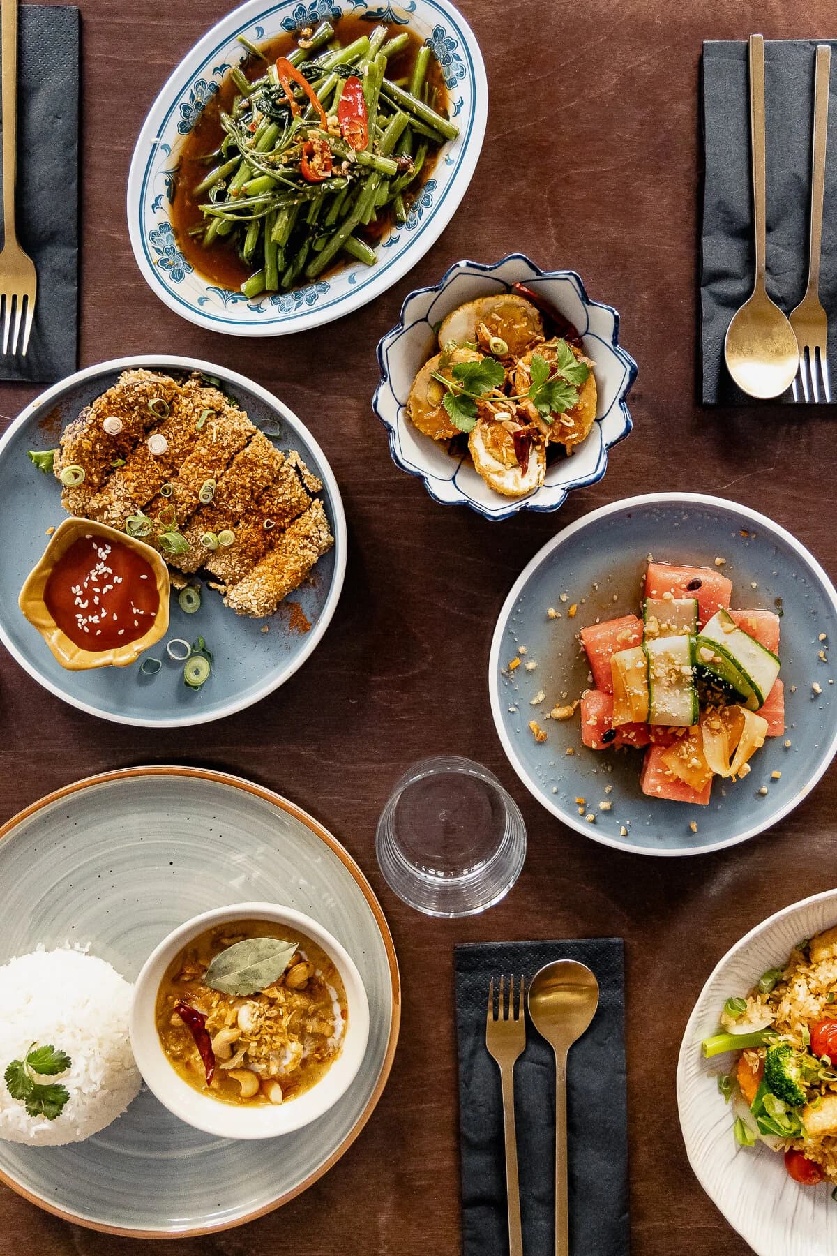 Sharing plates spread at Kin + Deum, London