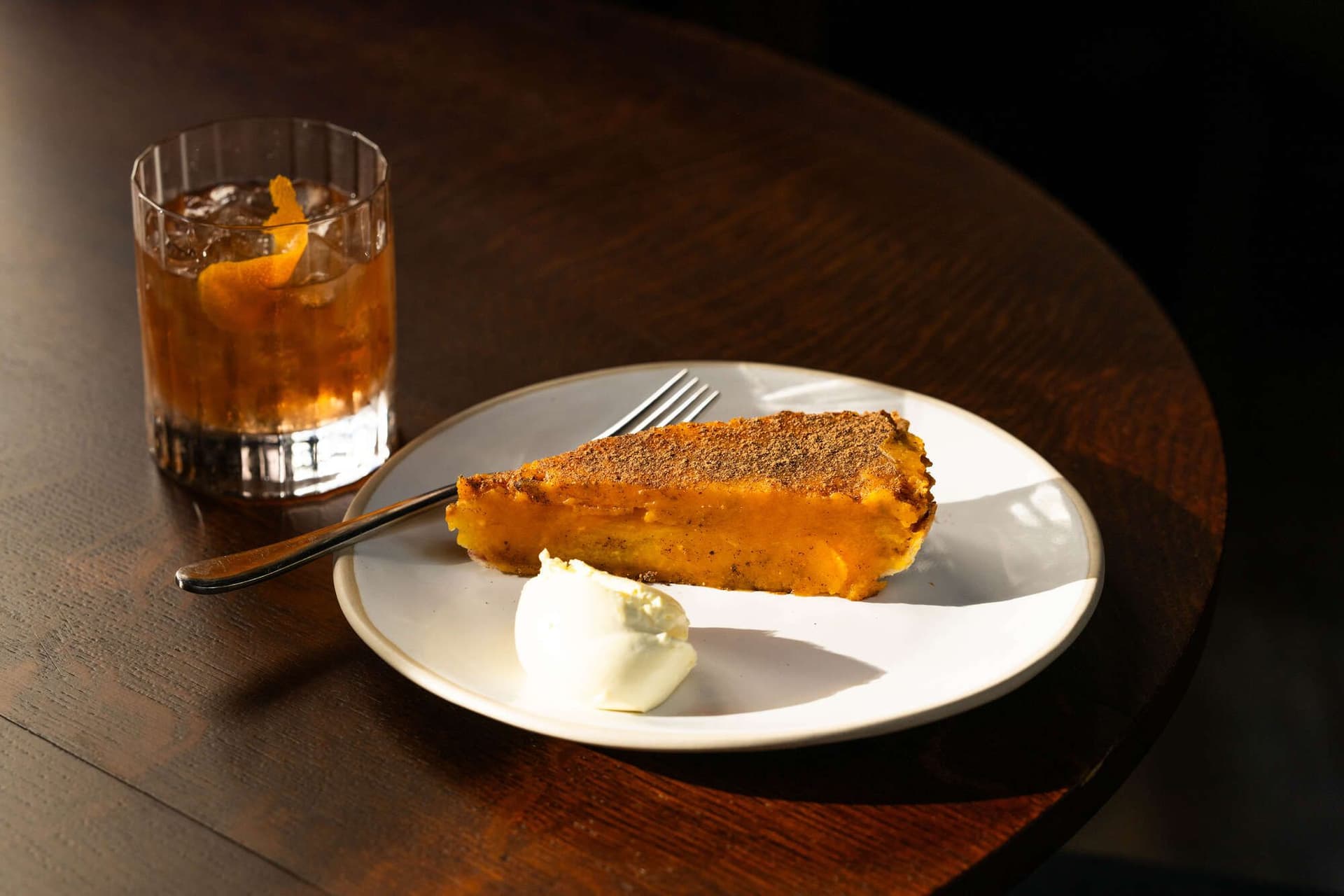 Dessert and cocktail at Prince Alfred, London