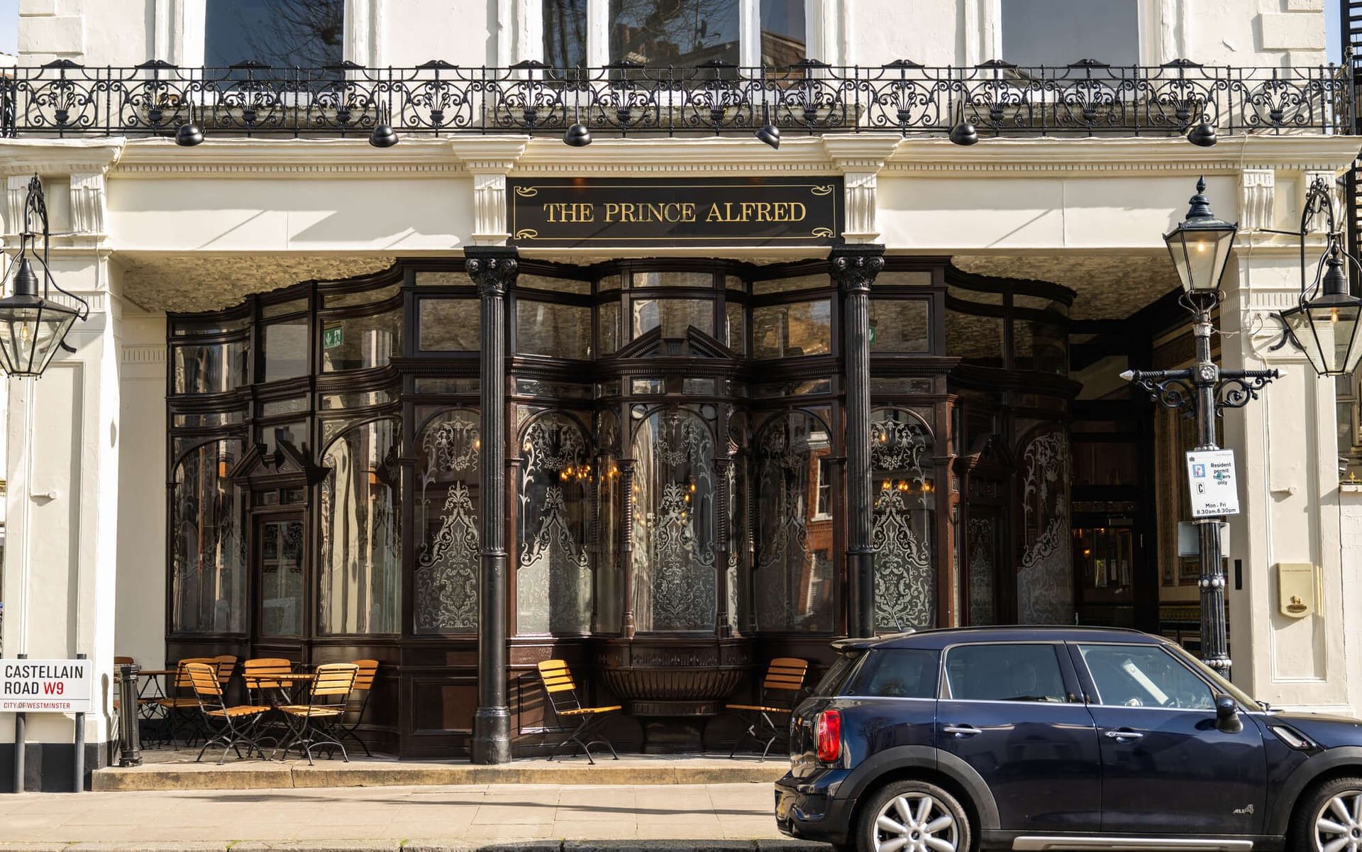 Front facade and entrance at Prince Alfred, London