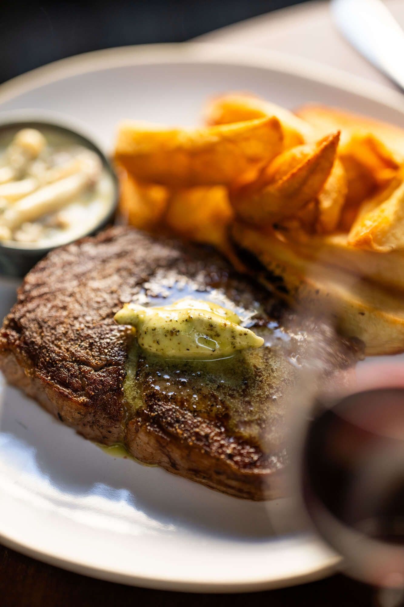 Steak and chips at Prince Alfred, London