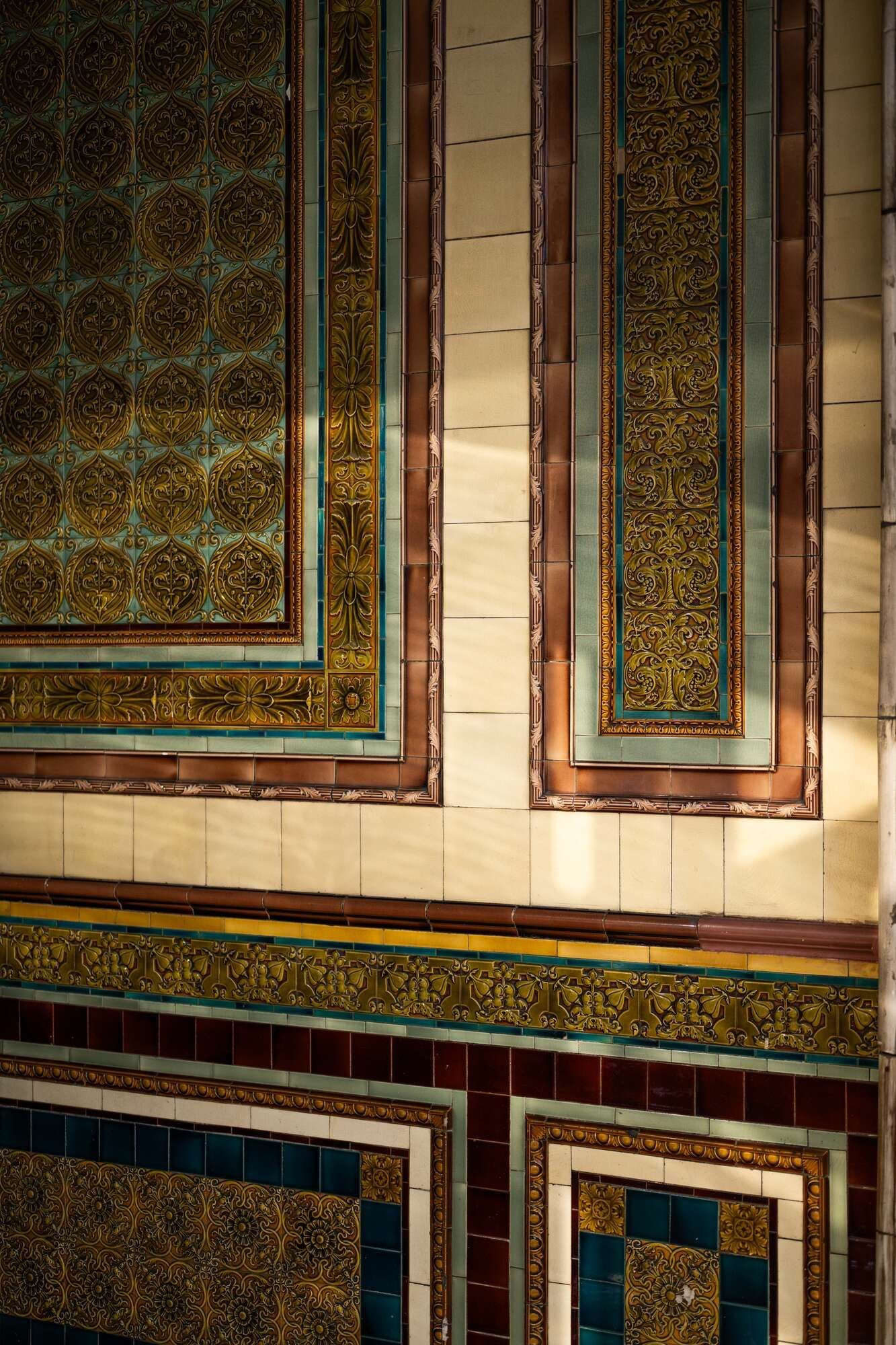 Victorian tilework detail at Prince Alfred, London