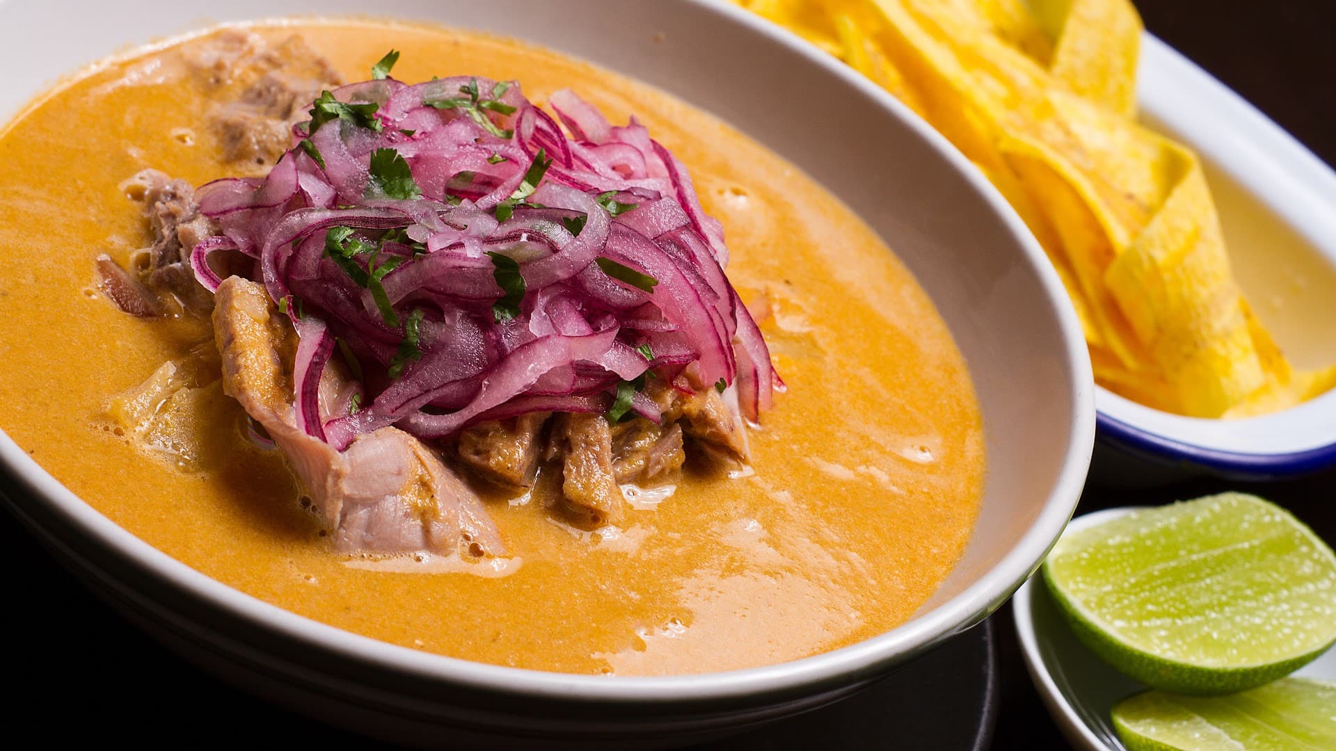 Peruvian soup dish at El Inca Plebeyo Restaurant, London