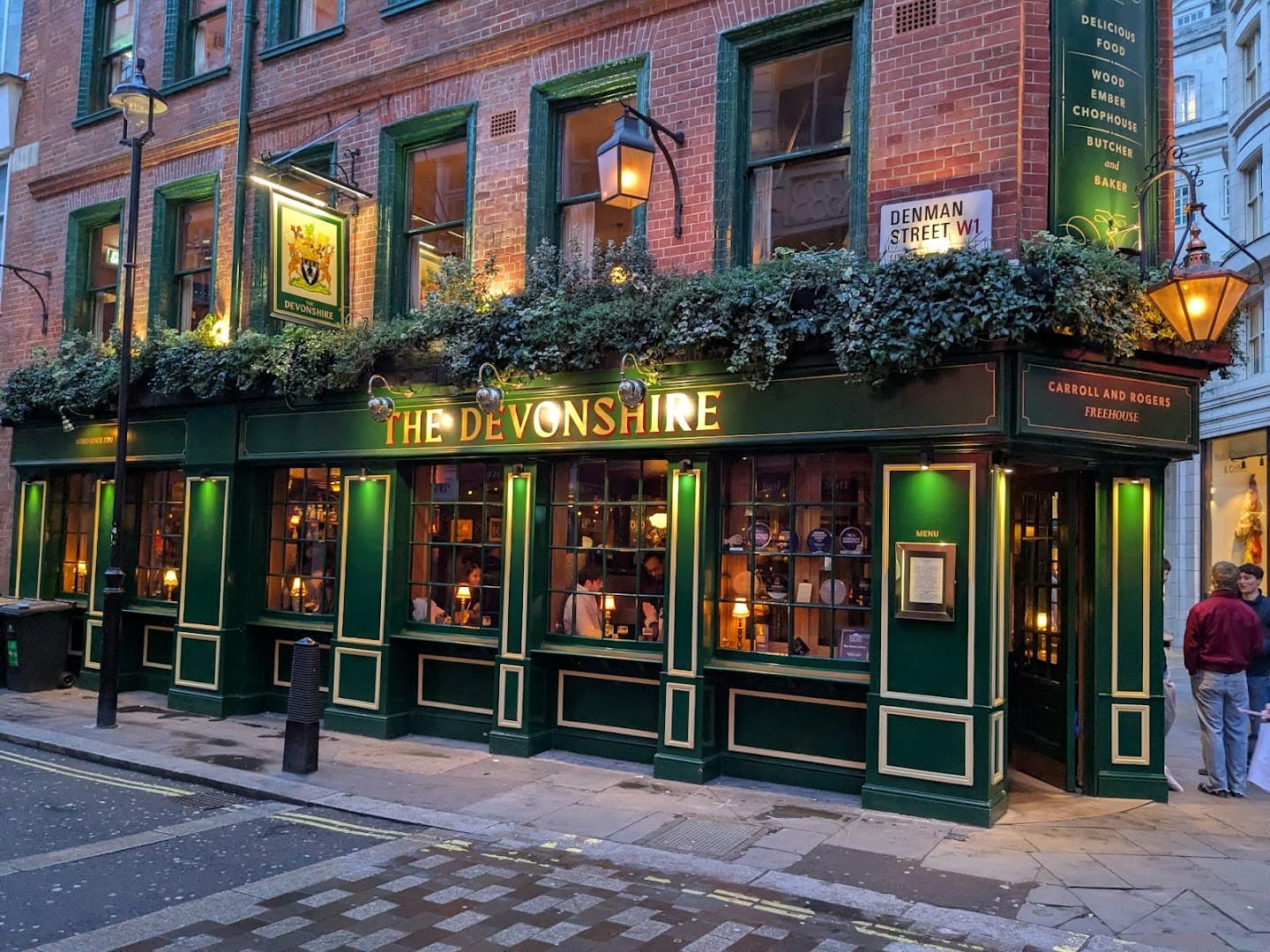Front facade at The Devonshire, Denman Street, London