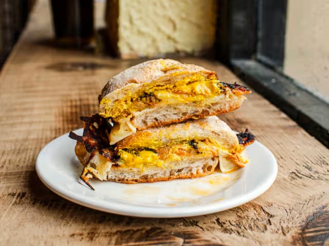 Breakfast sandwich at The Macbeth, London