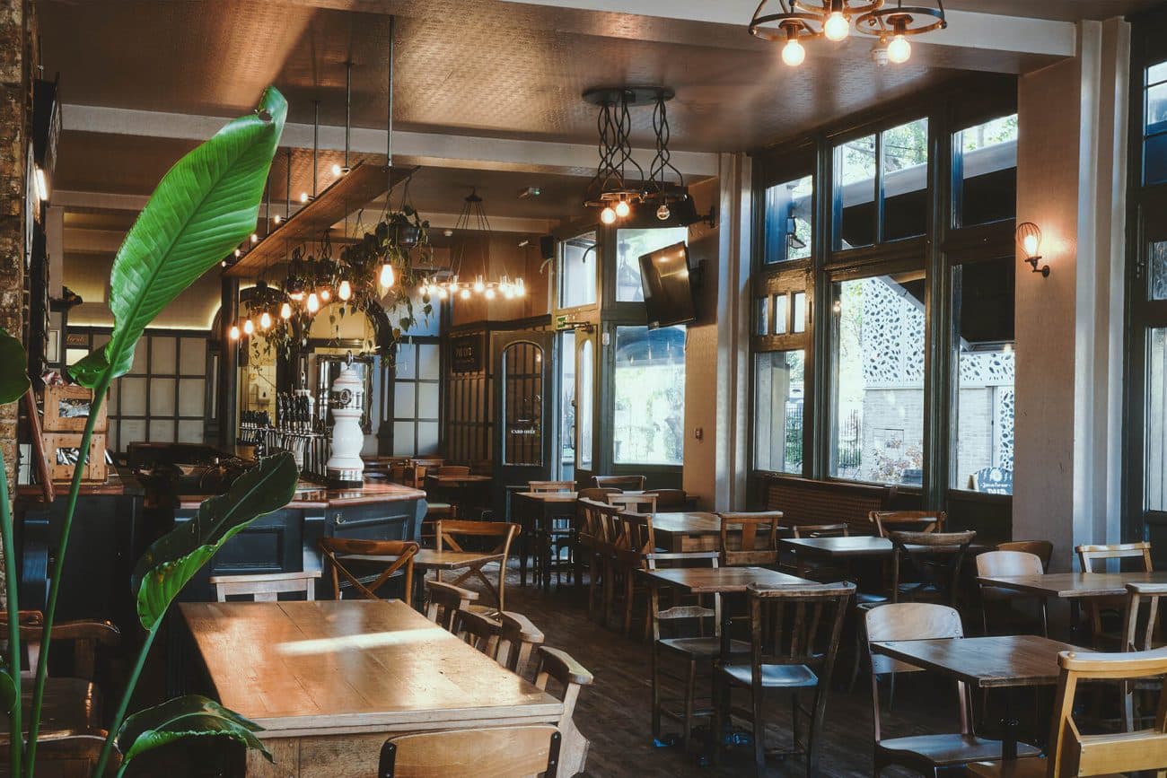 Main dining room at Crown & Anchor, London