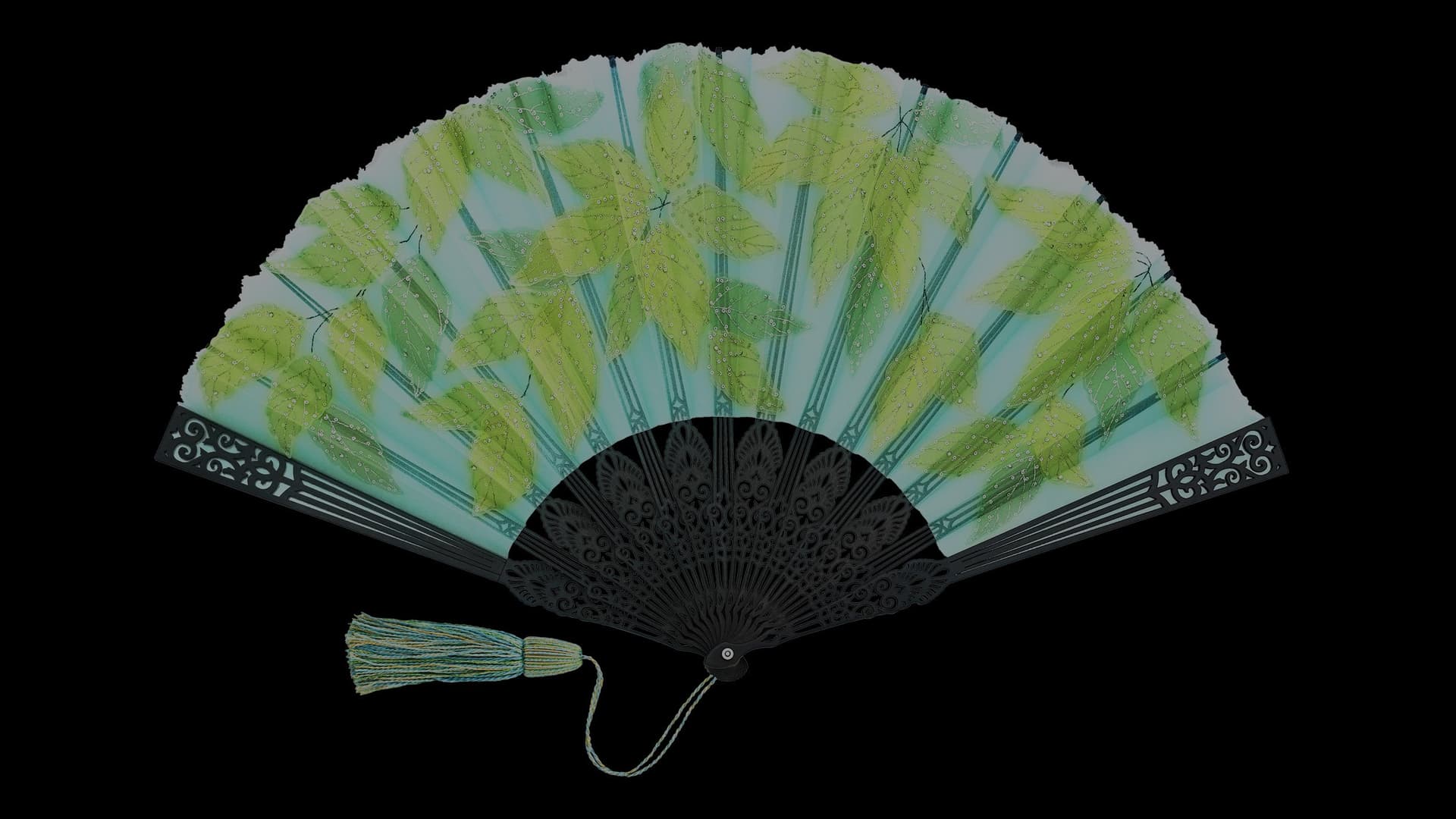 Decorative fan artwork at The Rosebery, London