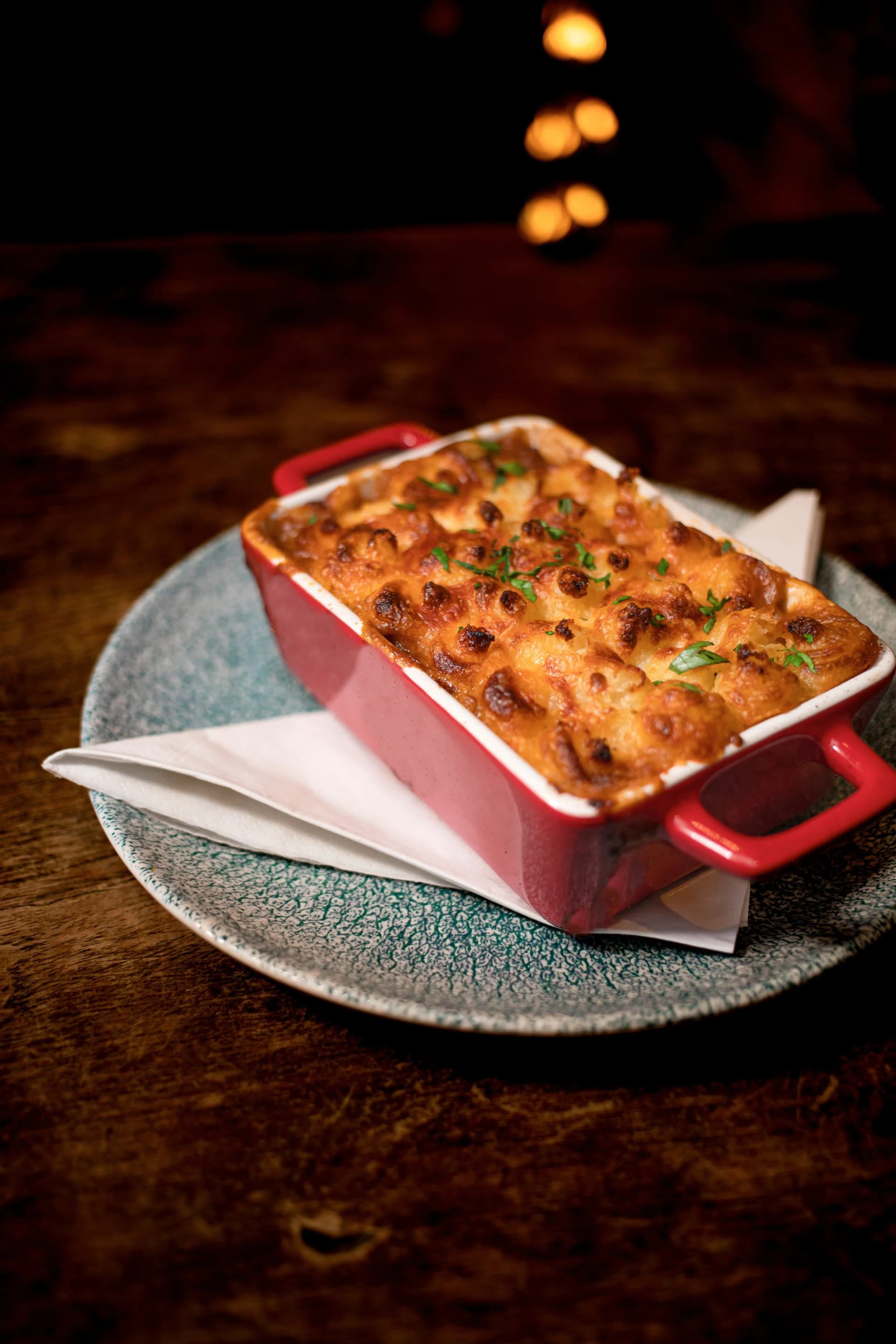 Baked casserole dish at Greenberry Café, London