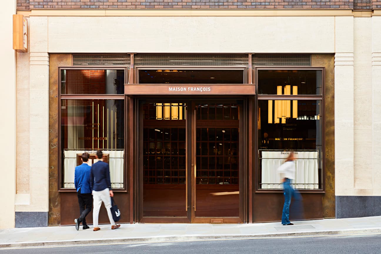 Front facade at Maison François, London