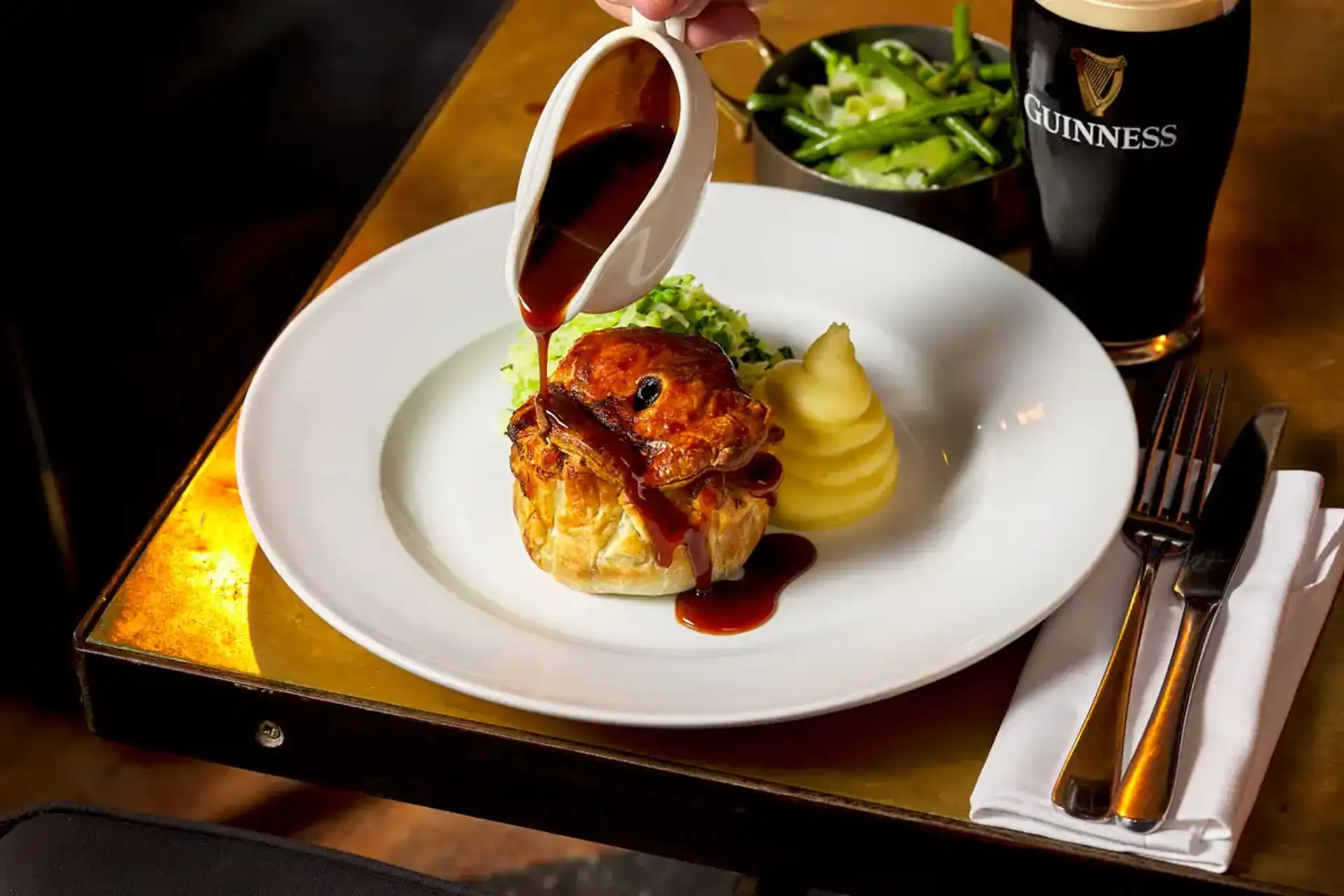 Steak pie with Guinness at The Wren Tavern, London