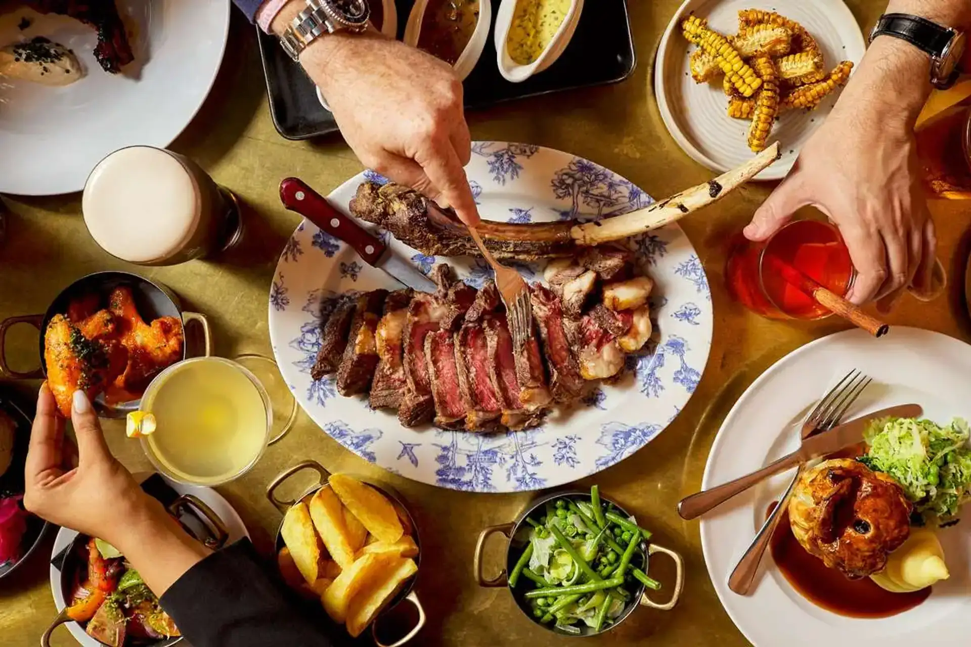 Tomahawk steak sharing platter at The Wren Tavern, London