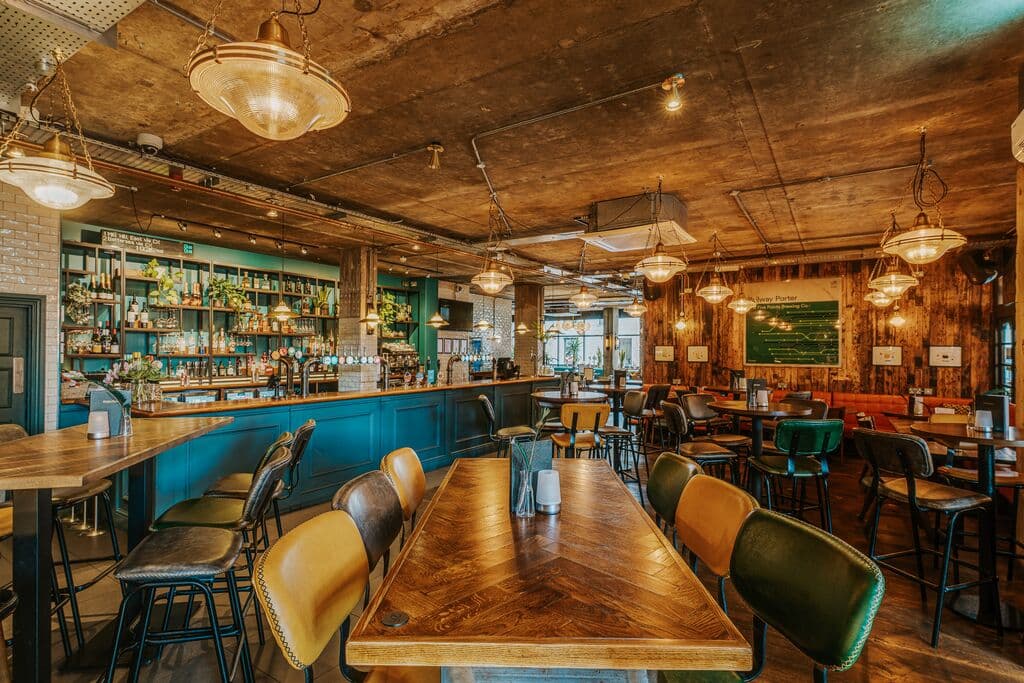 Bar and dining area at King Of Prussia, London