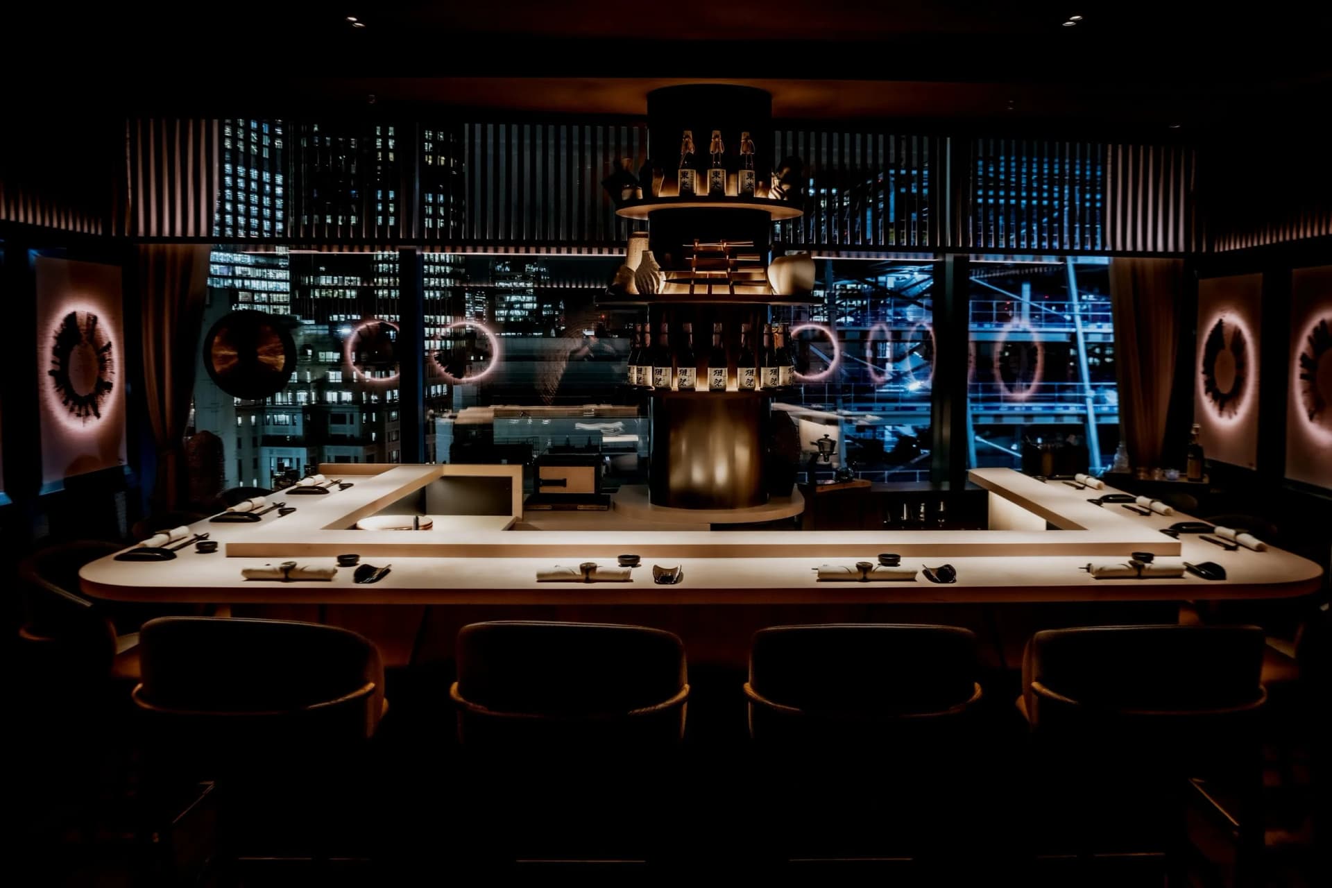 Sushi bar counter at Los Mochis London City, London