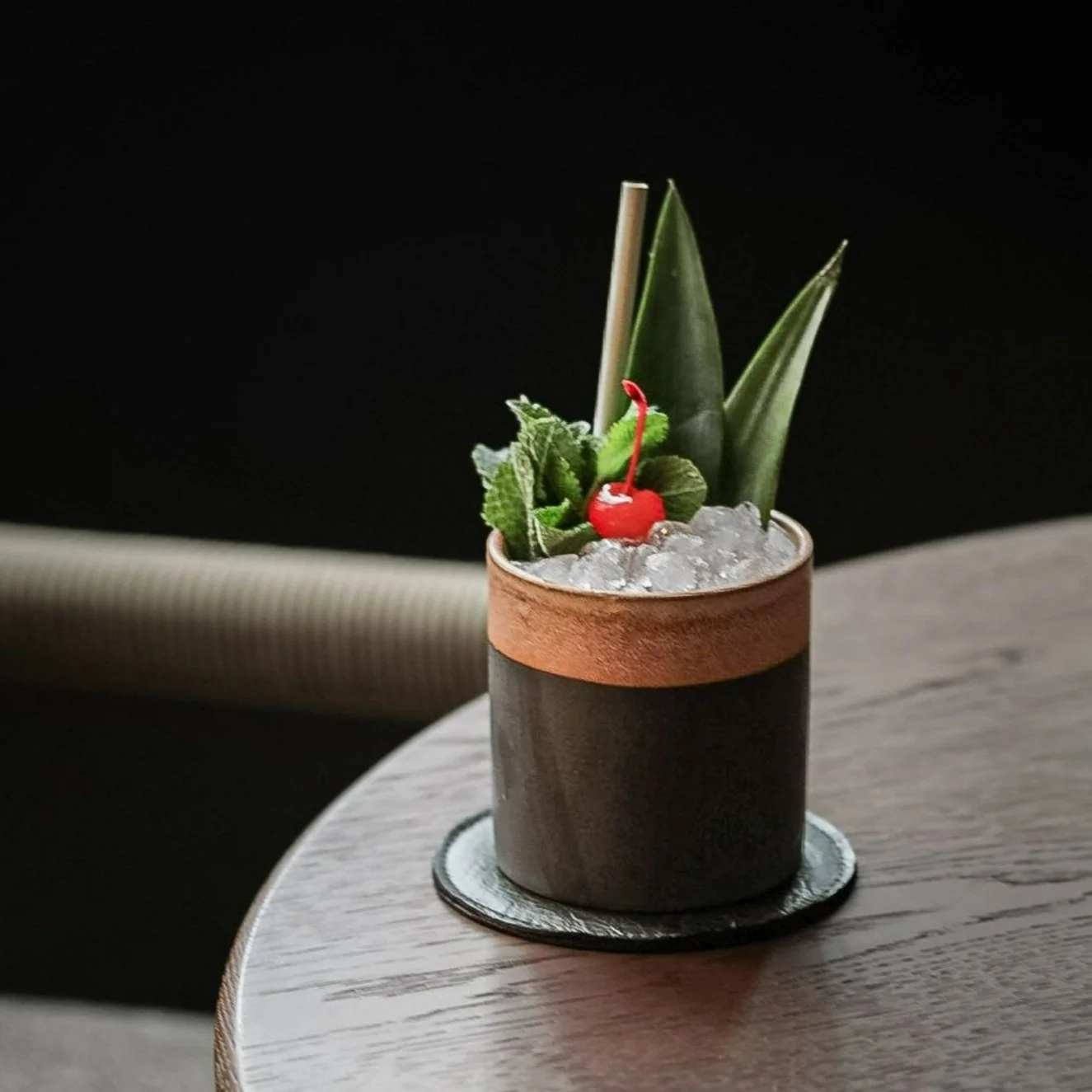 Tropical cocktail presentation at Los Mochis London City, London