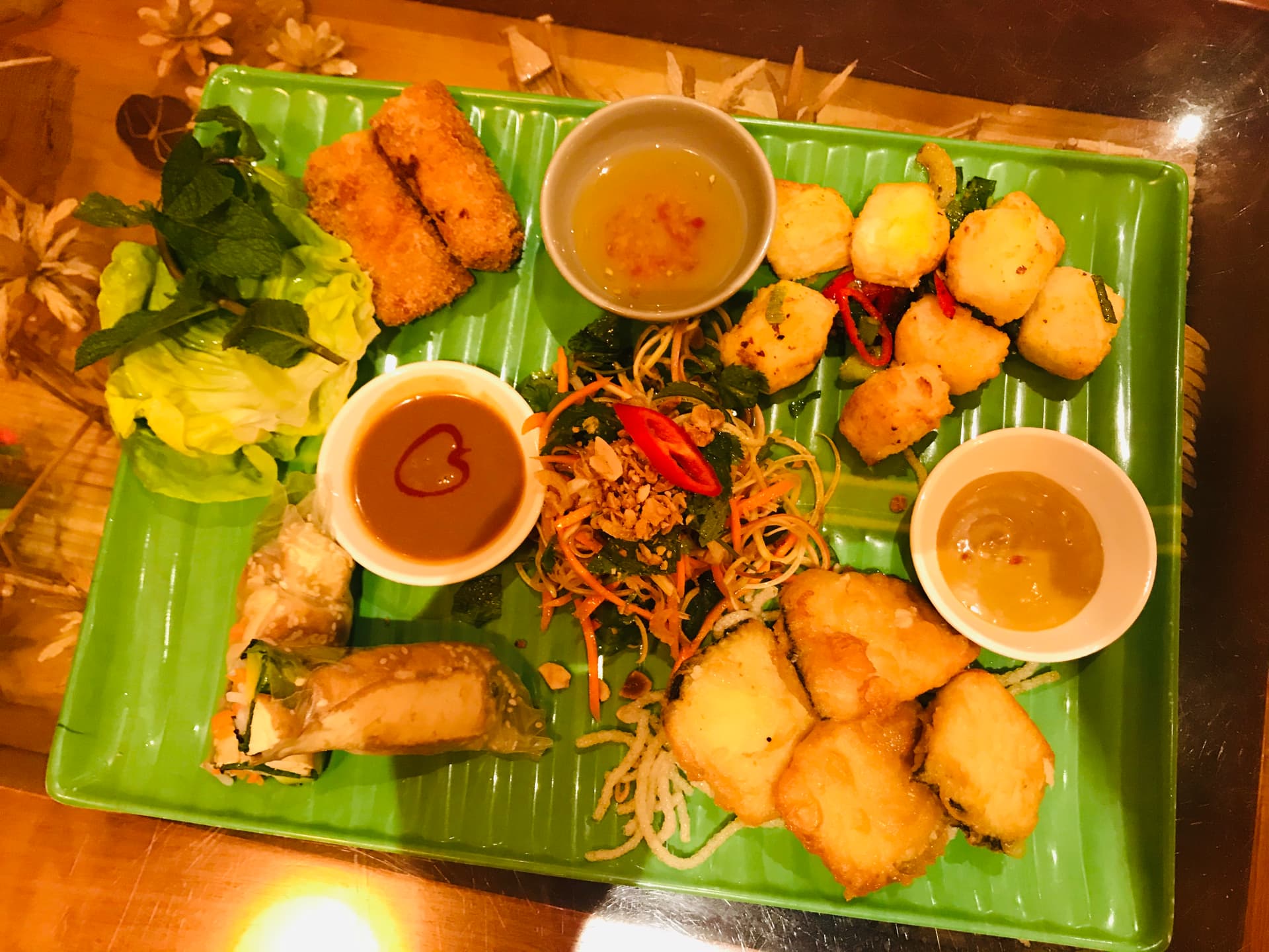 Vietnamese starter platter at Sen Viet Vegan Restaurant, London