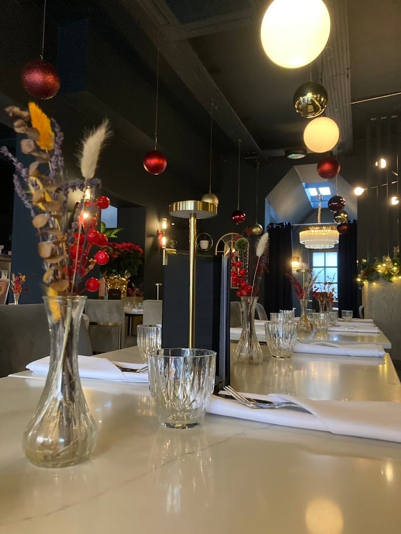 Festive table setting at Flame & Fire, London
