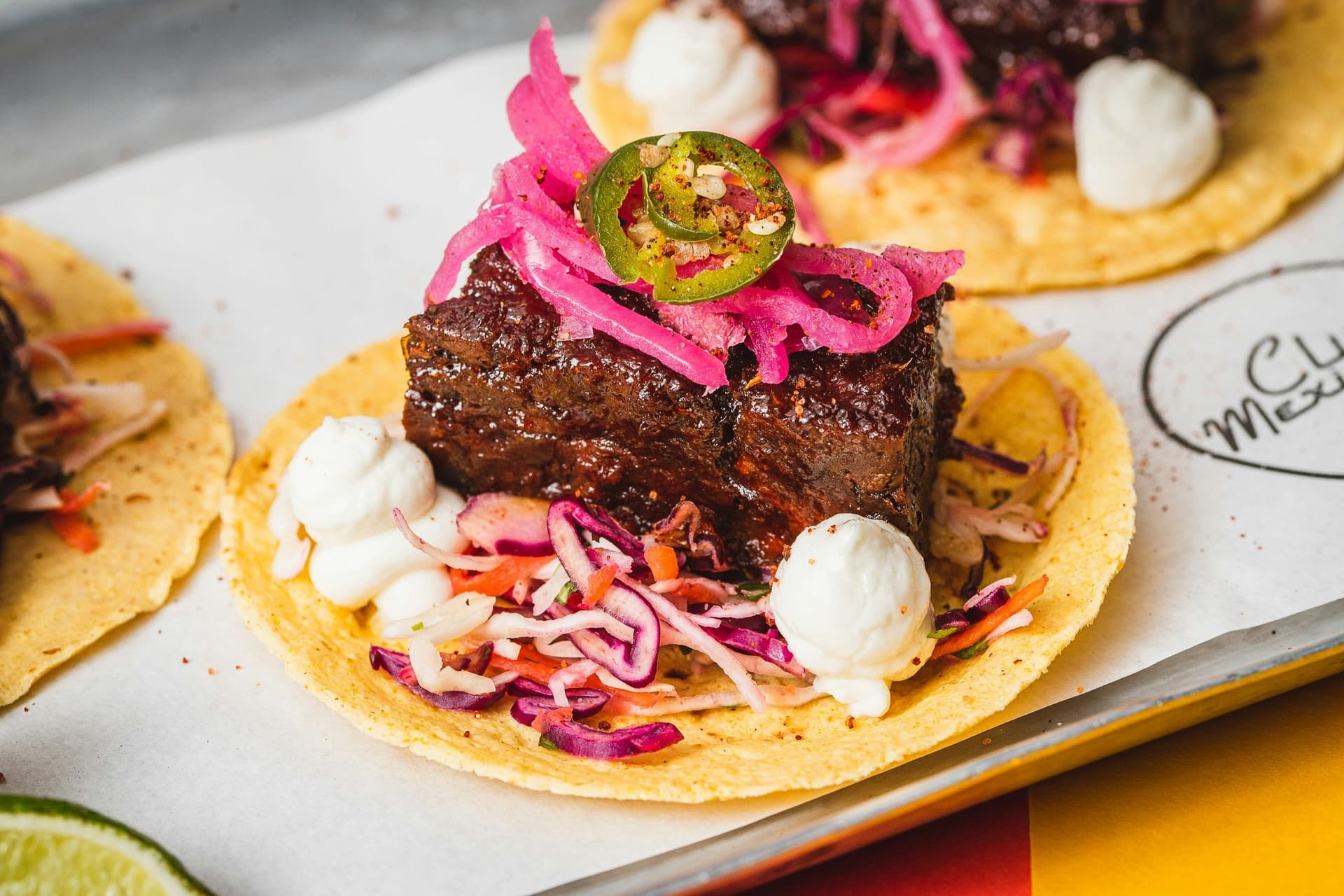 Braised beef taco at Club Mexicana, Soho, London