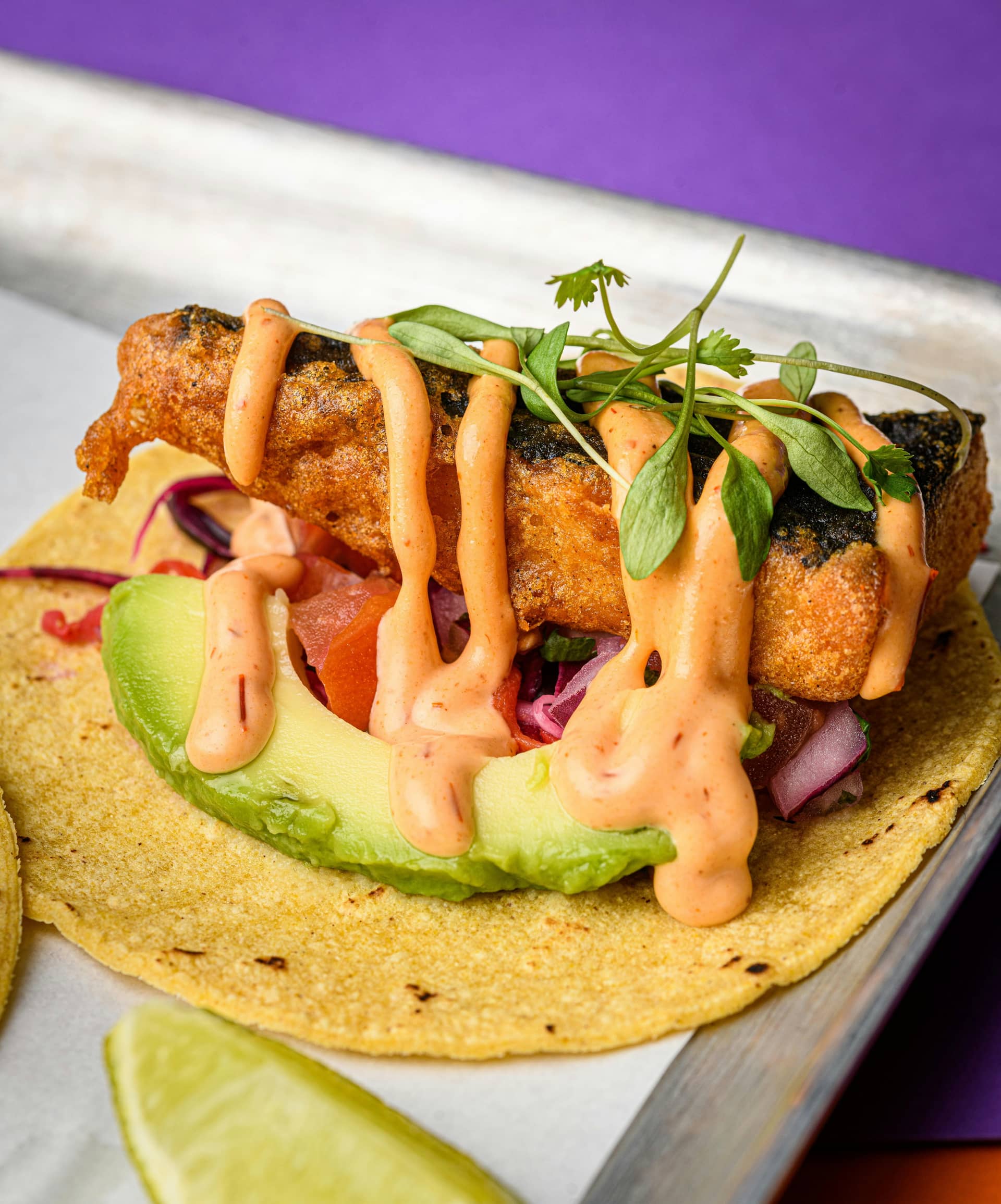 Vegan fish taco at Club Mexicana, Soho, London