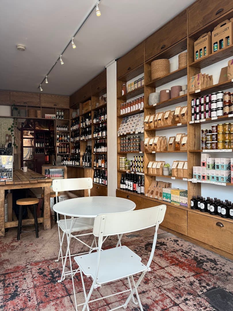 Artisan shop seating area at Bermondsey Corner, London