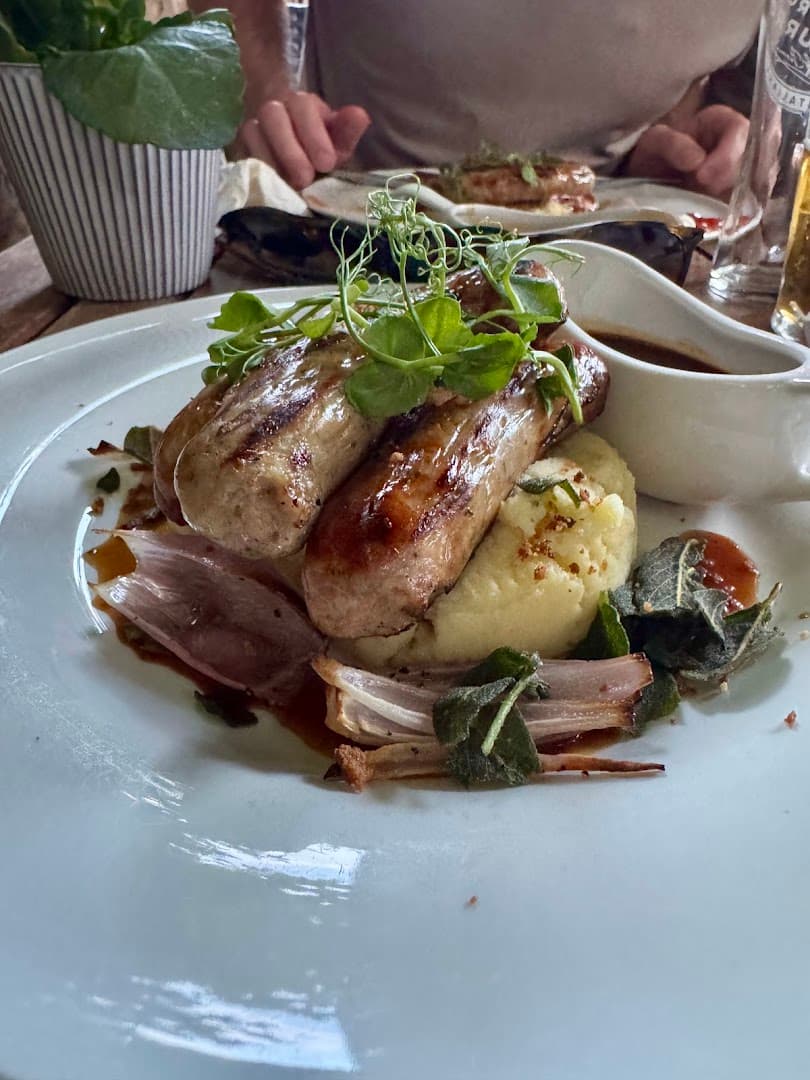 Sausage and mash dish at The Windsor Castle, London