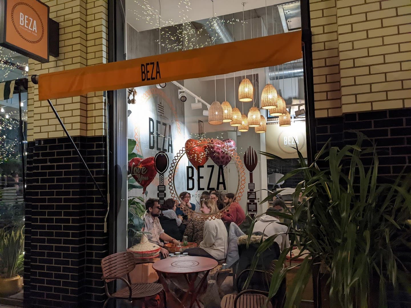 Window seating area at Beza Ethiopian Food, London