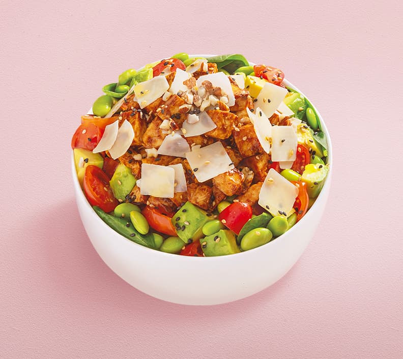 Poke bowl with tempura chicken at Poke House, Battersea Power Station, London