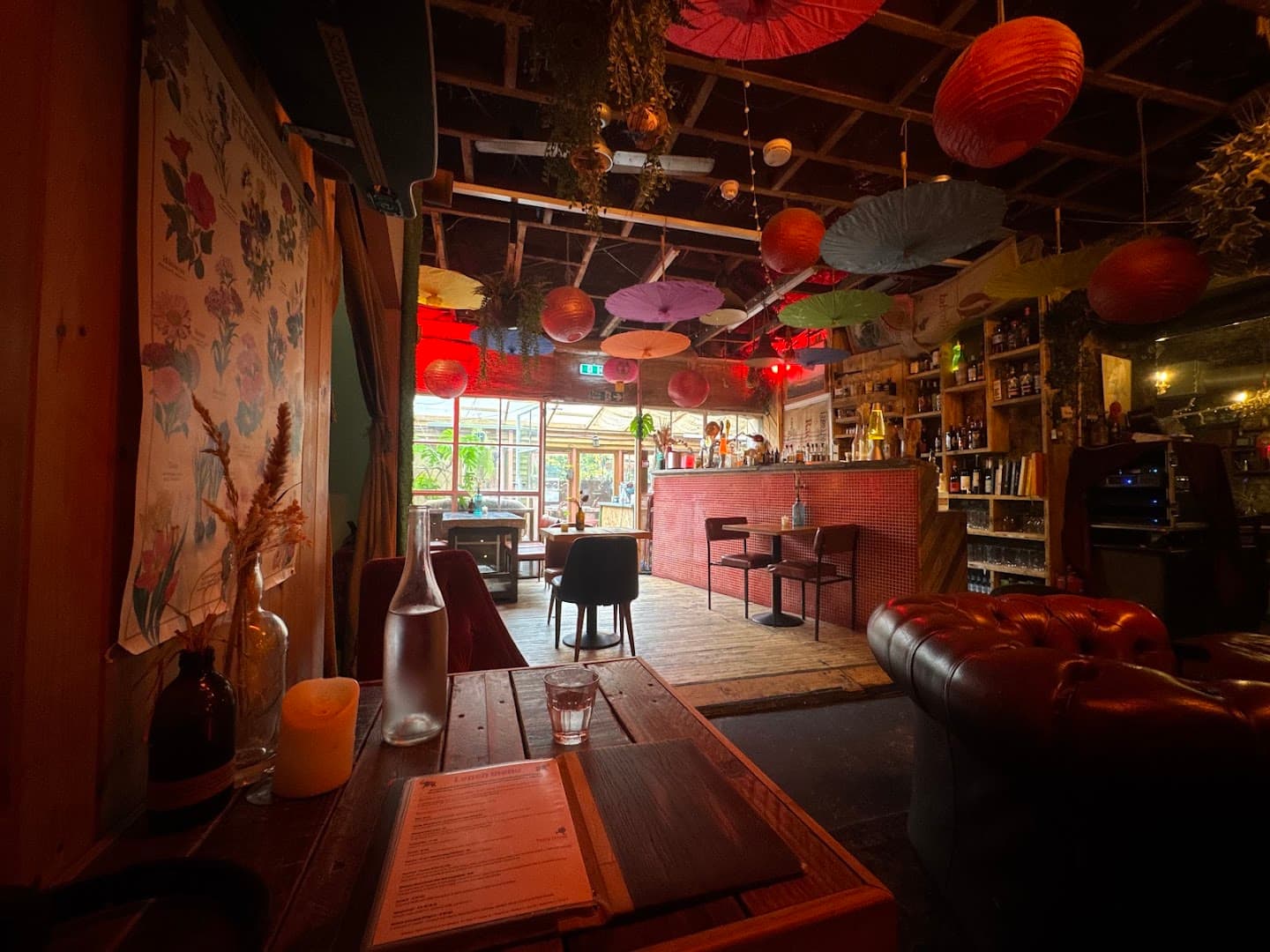 Eclectic bar area at Love Shack, London