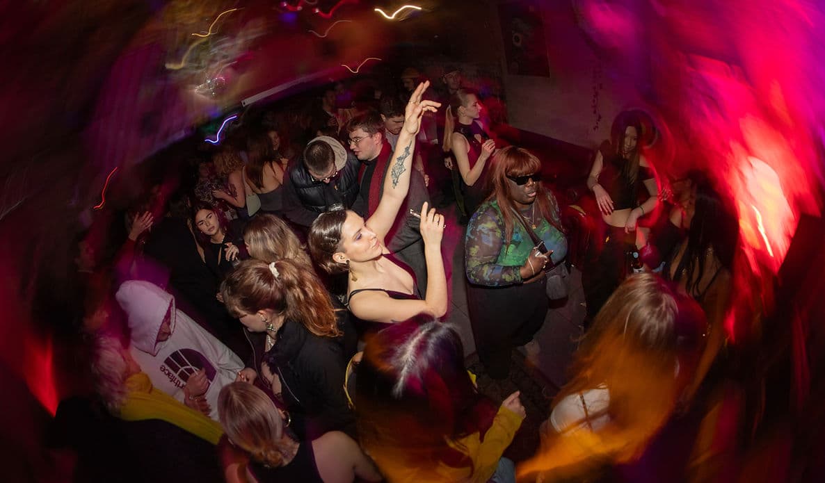 Nightclub dance floor at Love Shack, London
