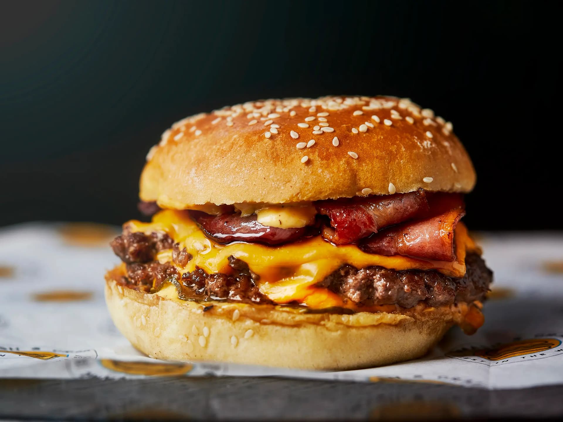 Bacon cheeseburger at Sam's Riverside, London