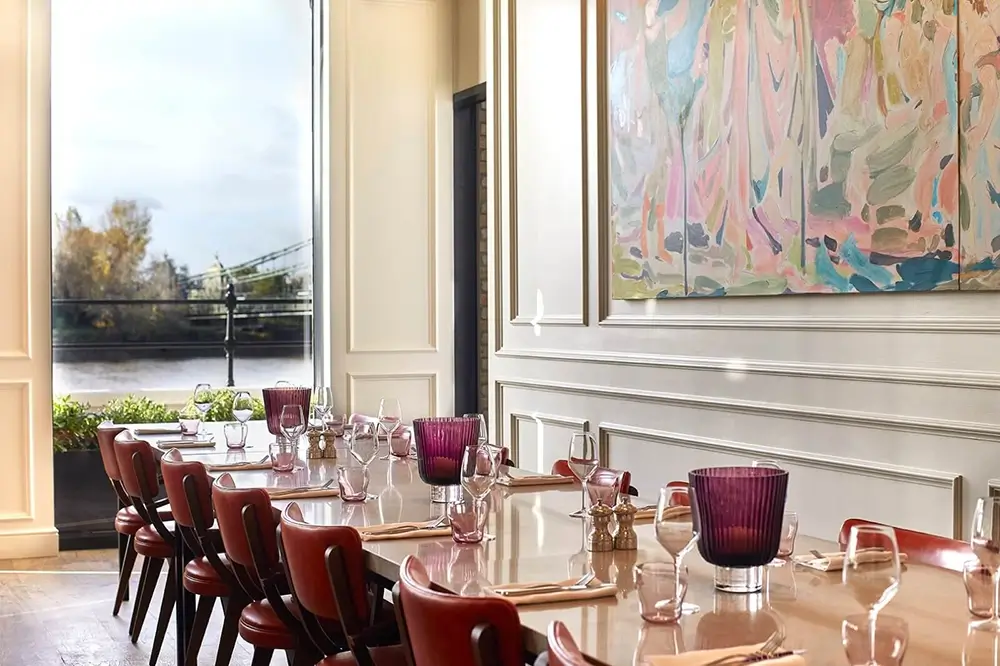 Riverside dining room at Sam's Riverside, London