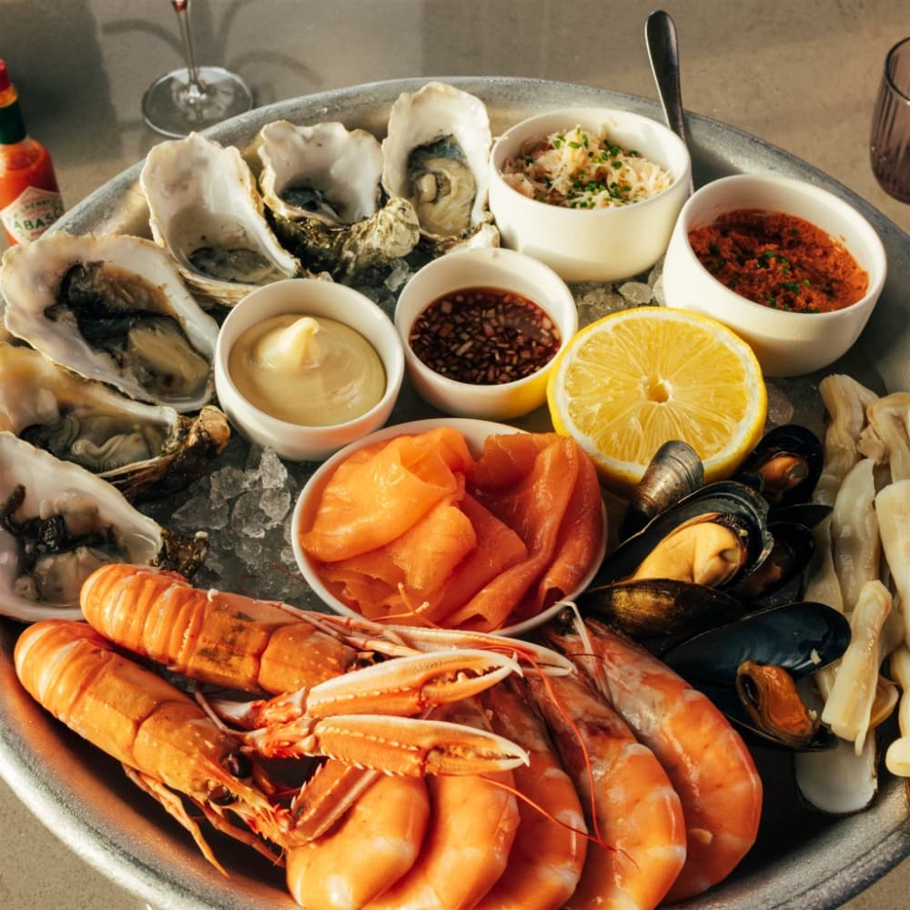 Seafood platter at Sam's Riverside, London