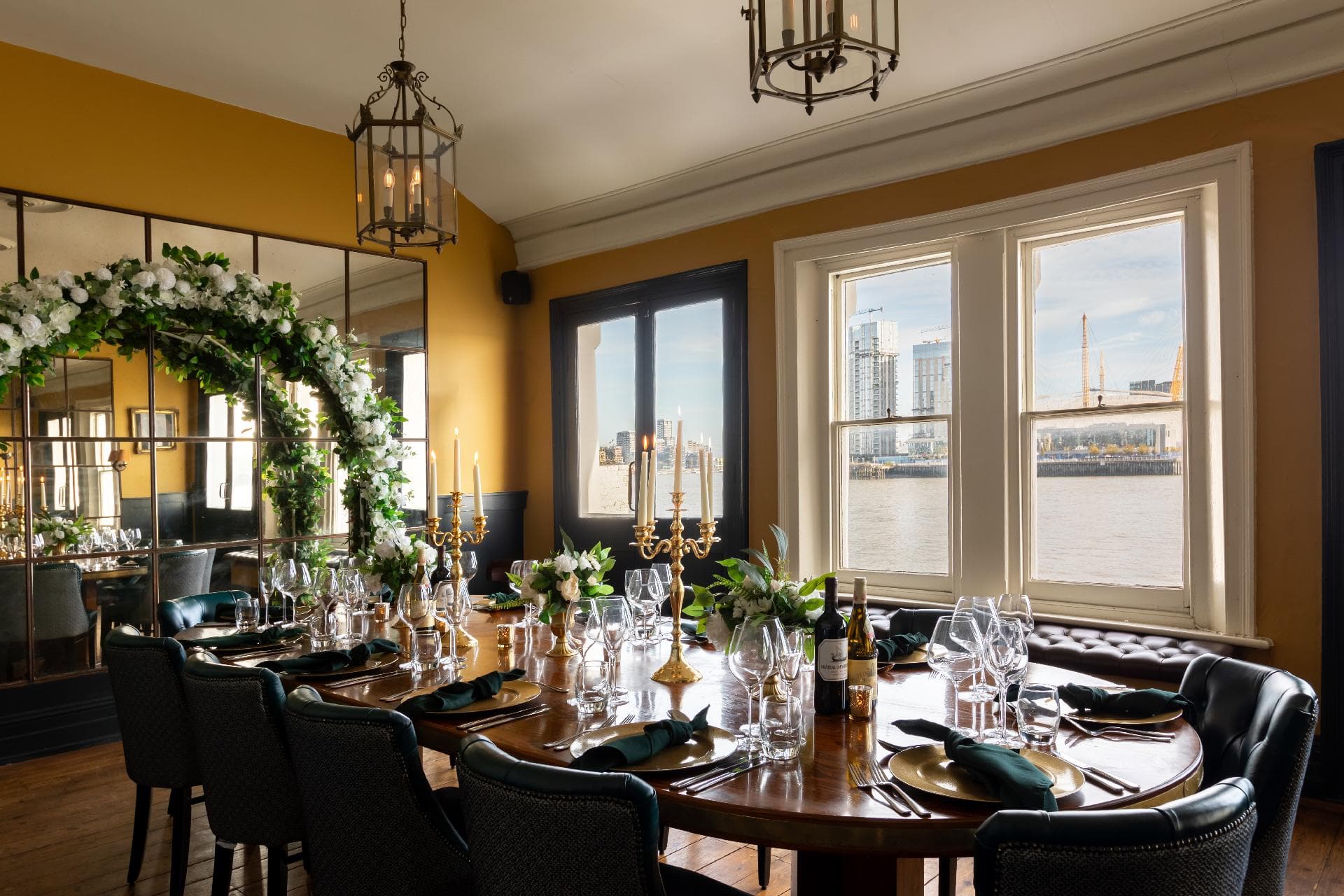 Private dining room at The Gun, Docklands, London