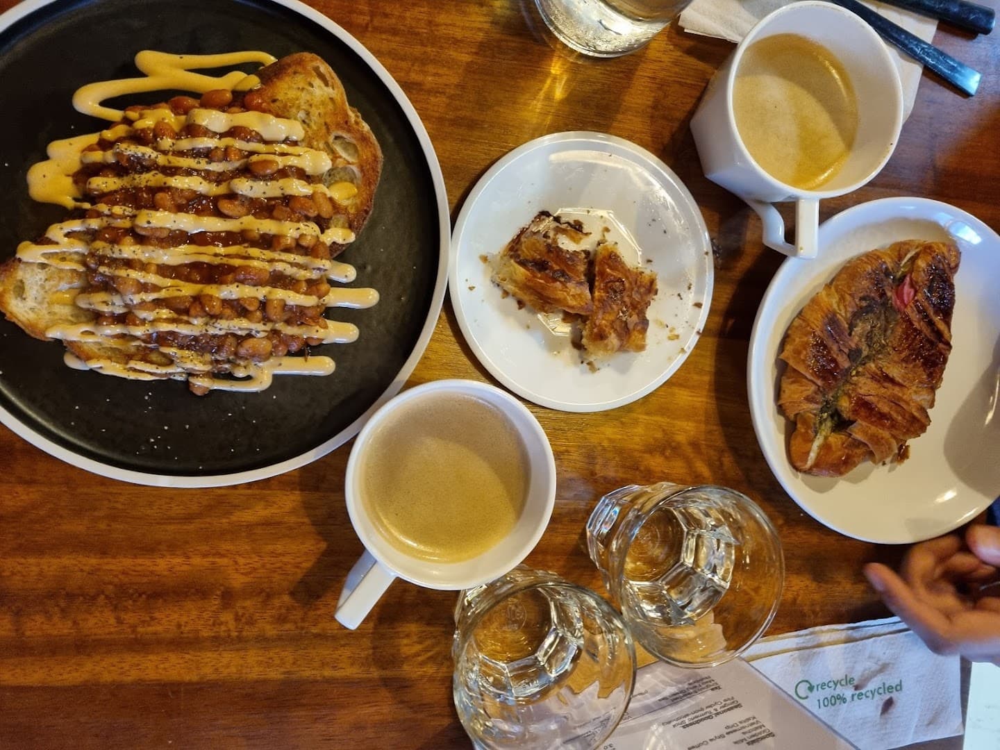 Breakfast pastries and tea at Rons Coffee House, London