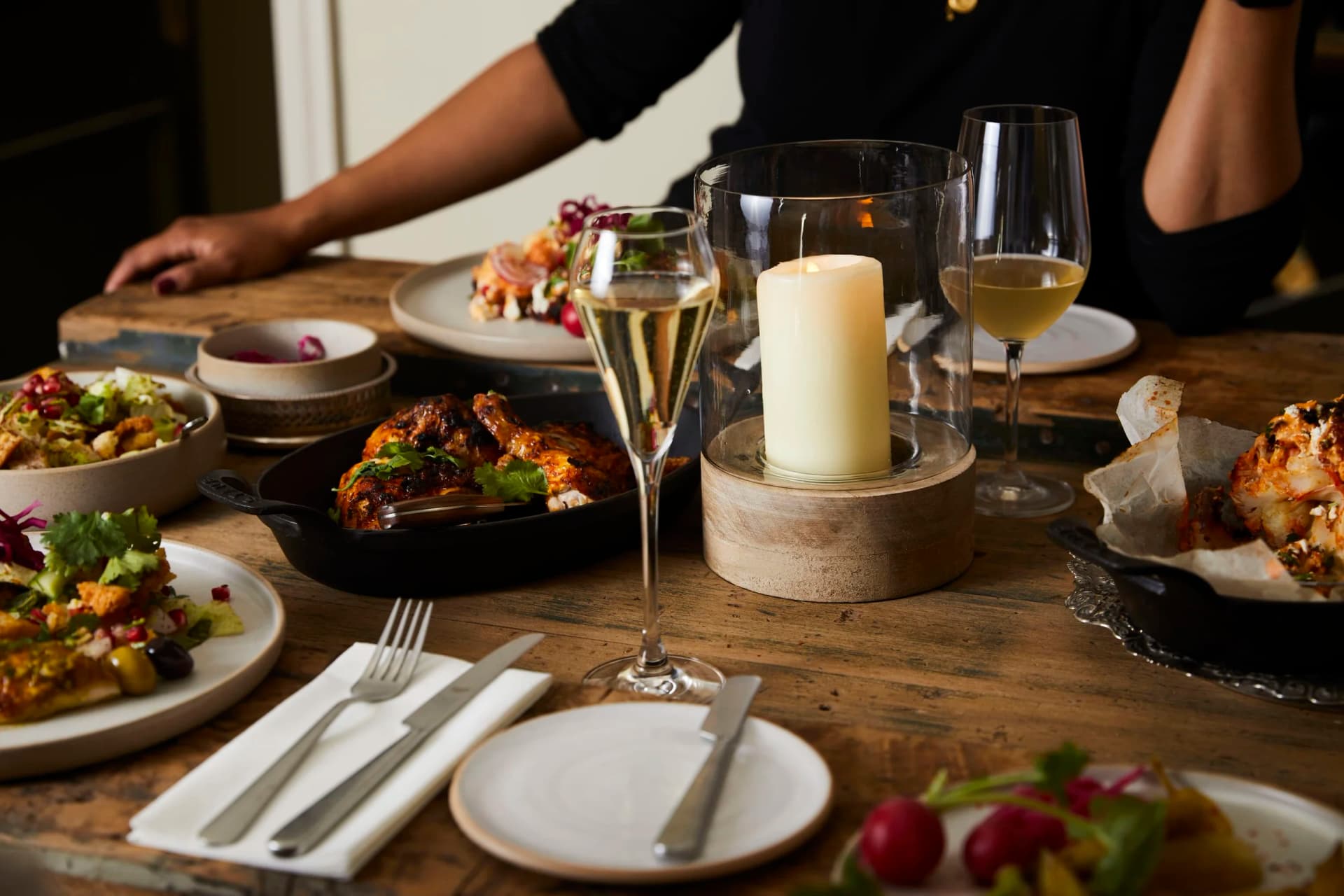 Table setting with candlelight at The Talbot, London
