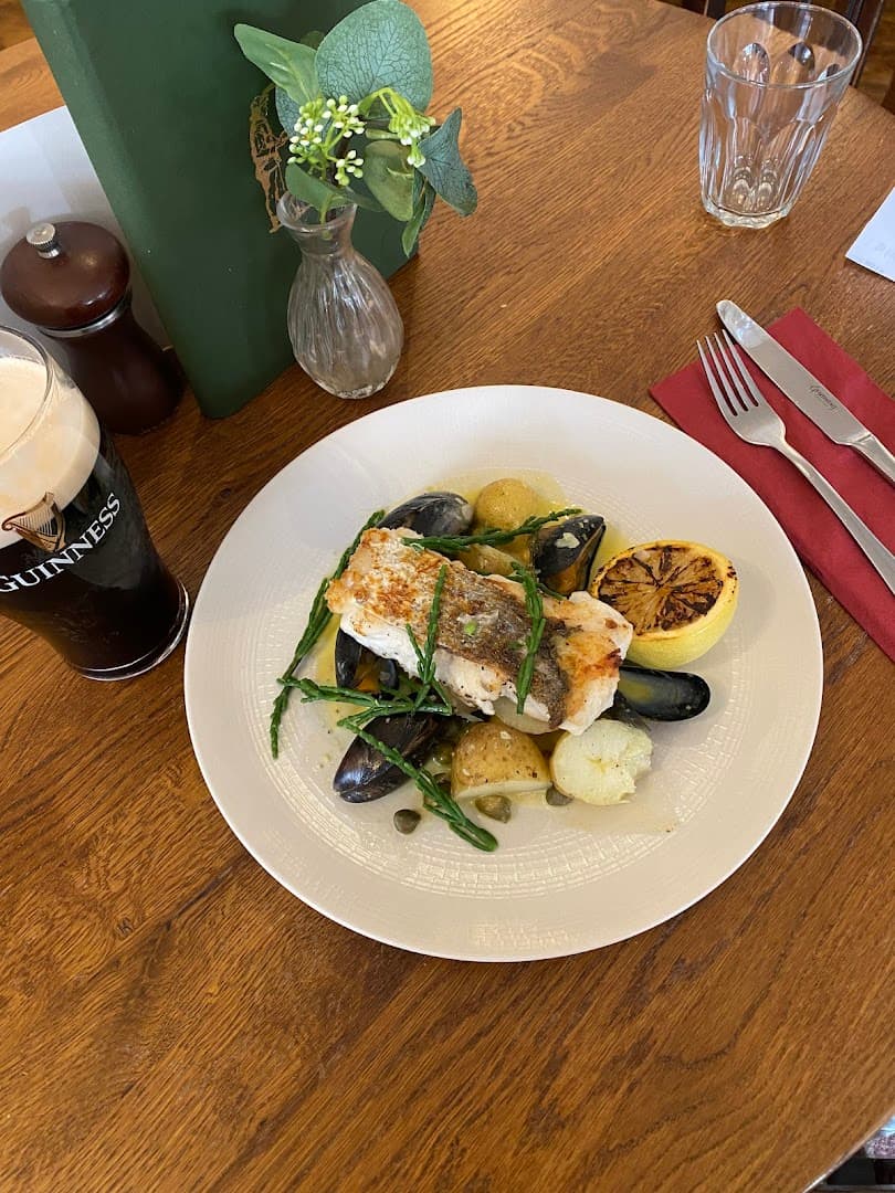 Fish dish with mussels and Guinness at East Hill, London