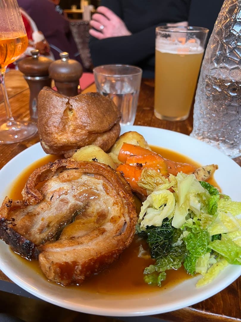 Sunday roast pork at East Hill, London