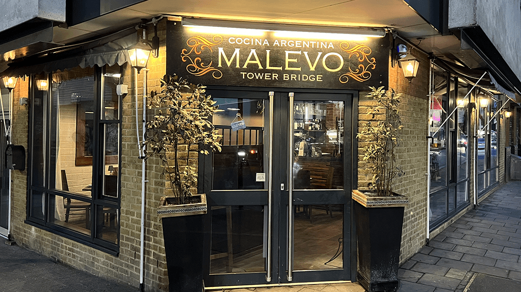 Front entrance at Malevo Tower Bridge, London