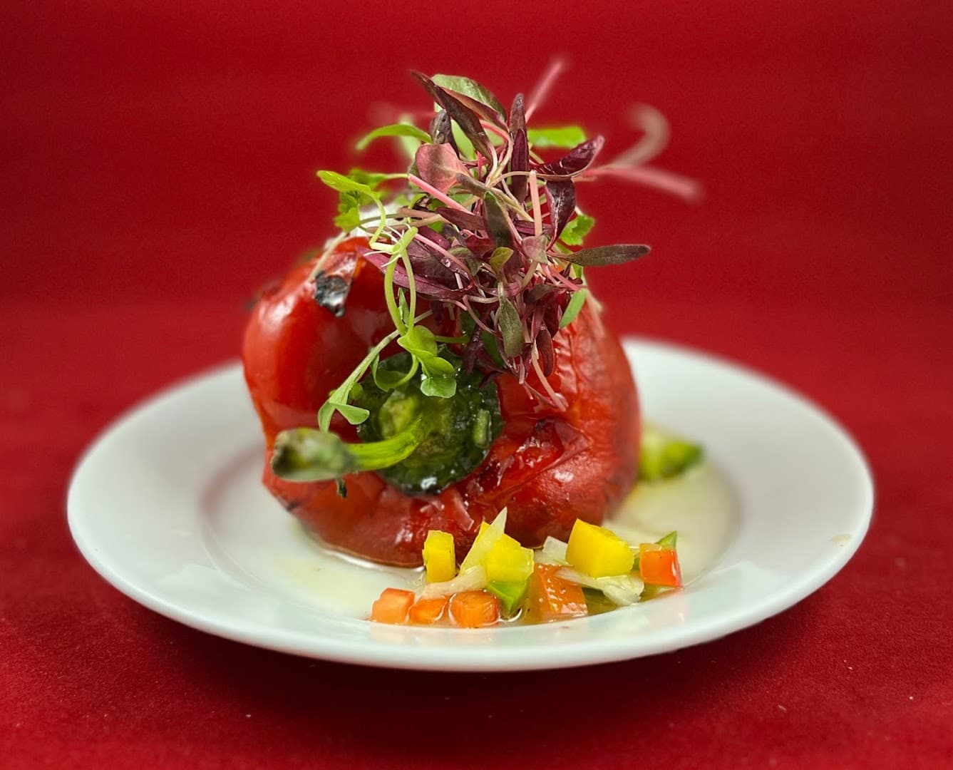 Roasted red pepper appetiser at Malevo Tower Bridge, London