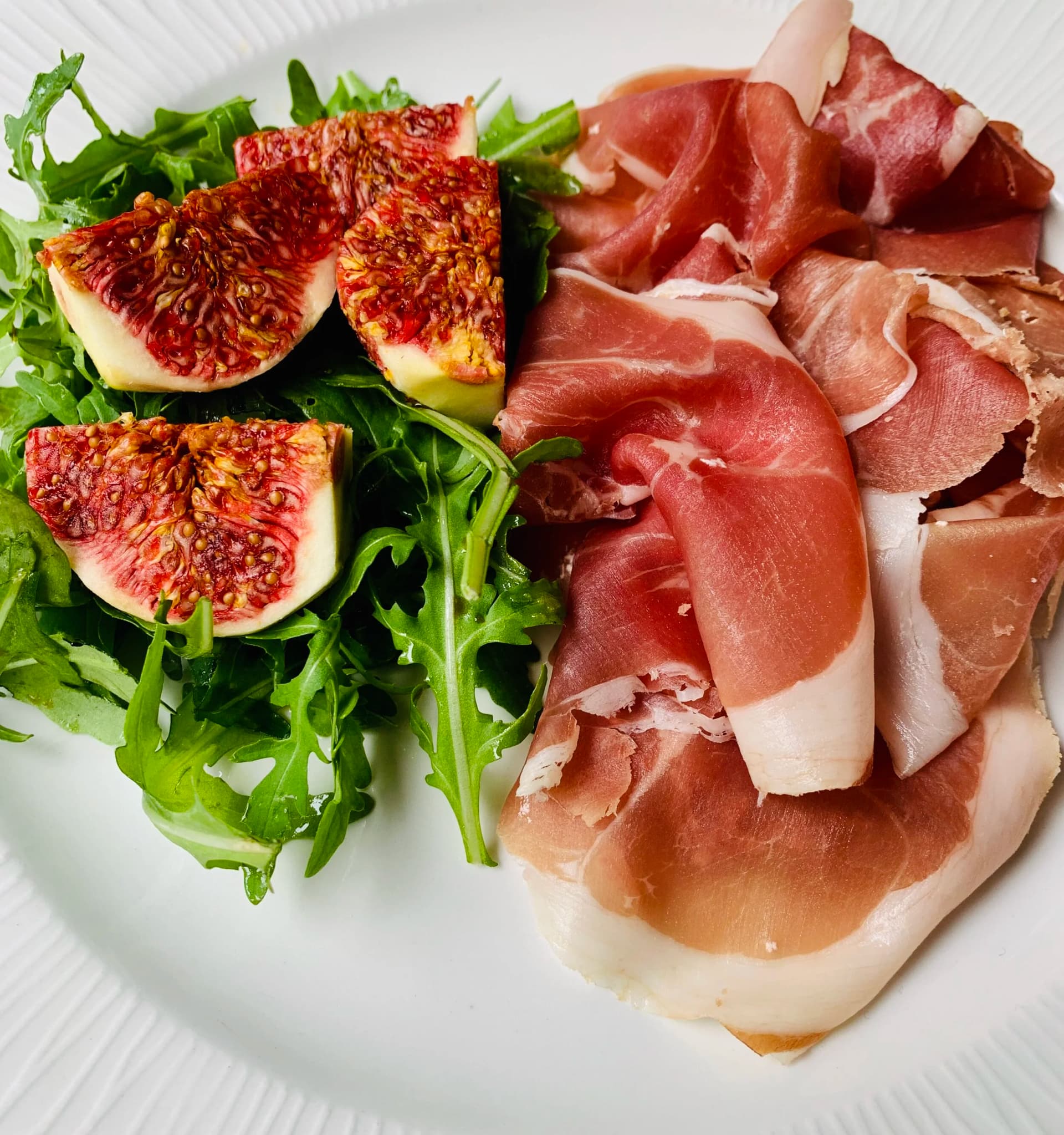 Fig and prosciutto plate at Grato, London