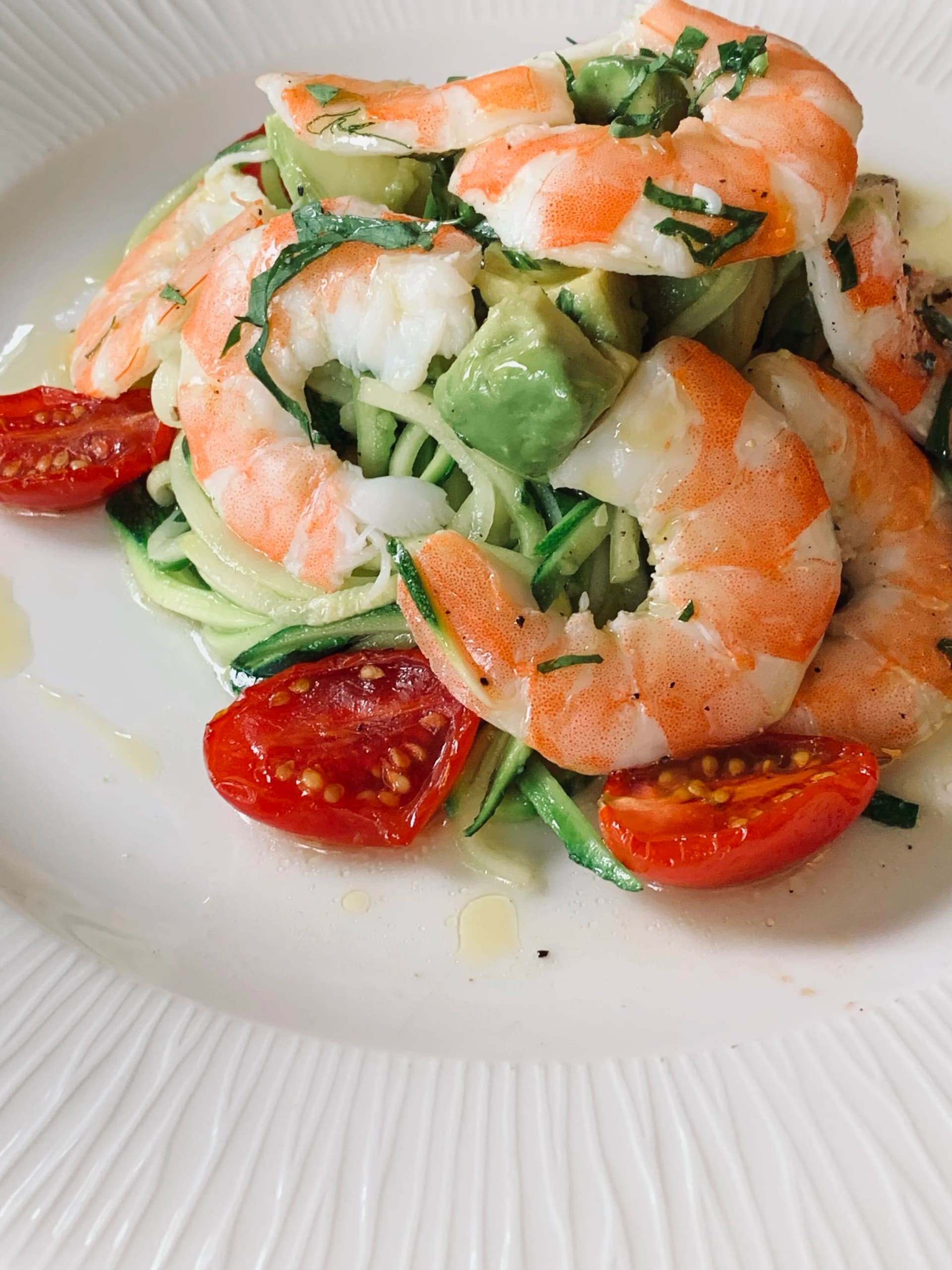 Prawn courgette salad at Grato, London