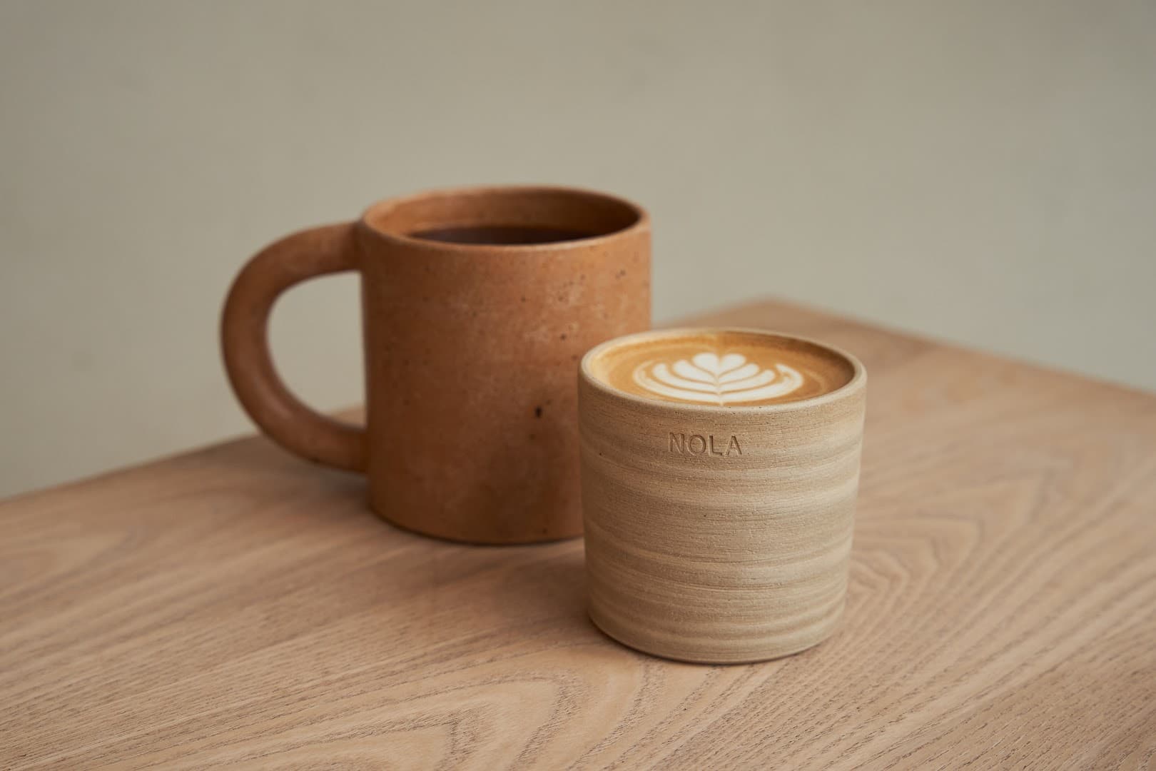 Coffee table setting at Nola Coffee, London