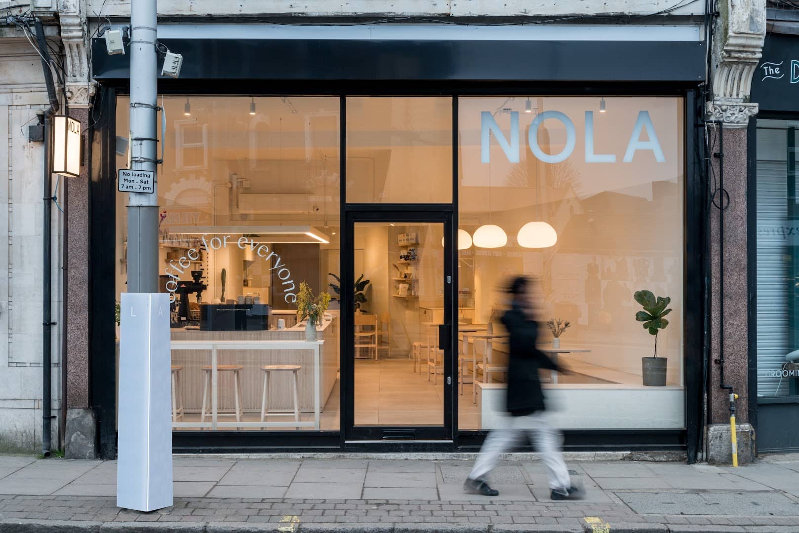 Front facade at Nola Coffee, London