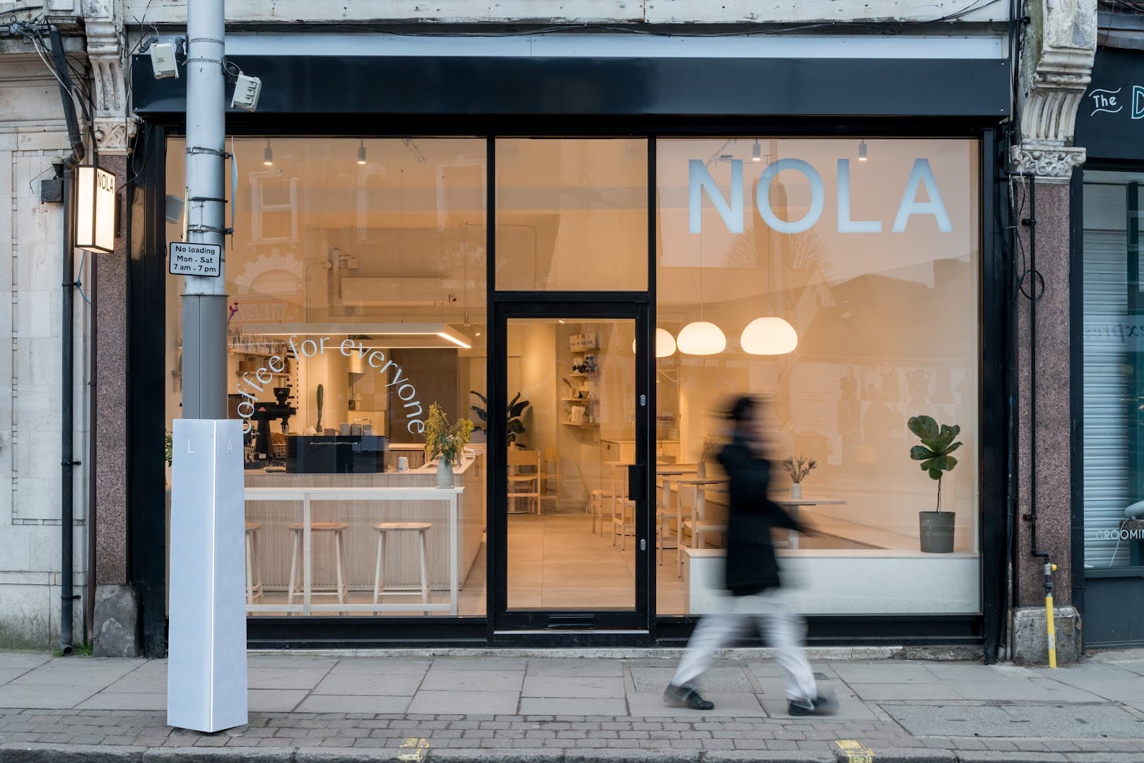 Front facade at Nola Coffee, London