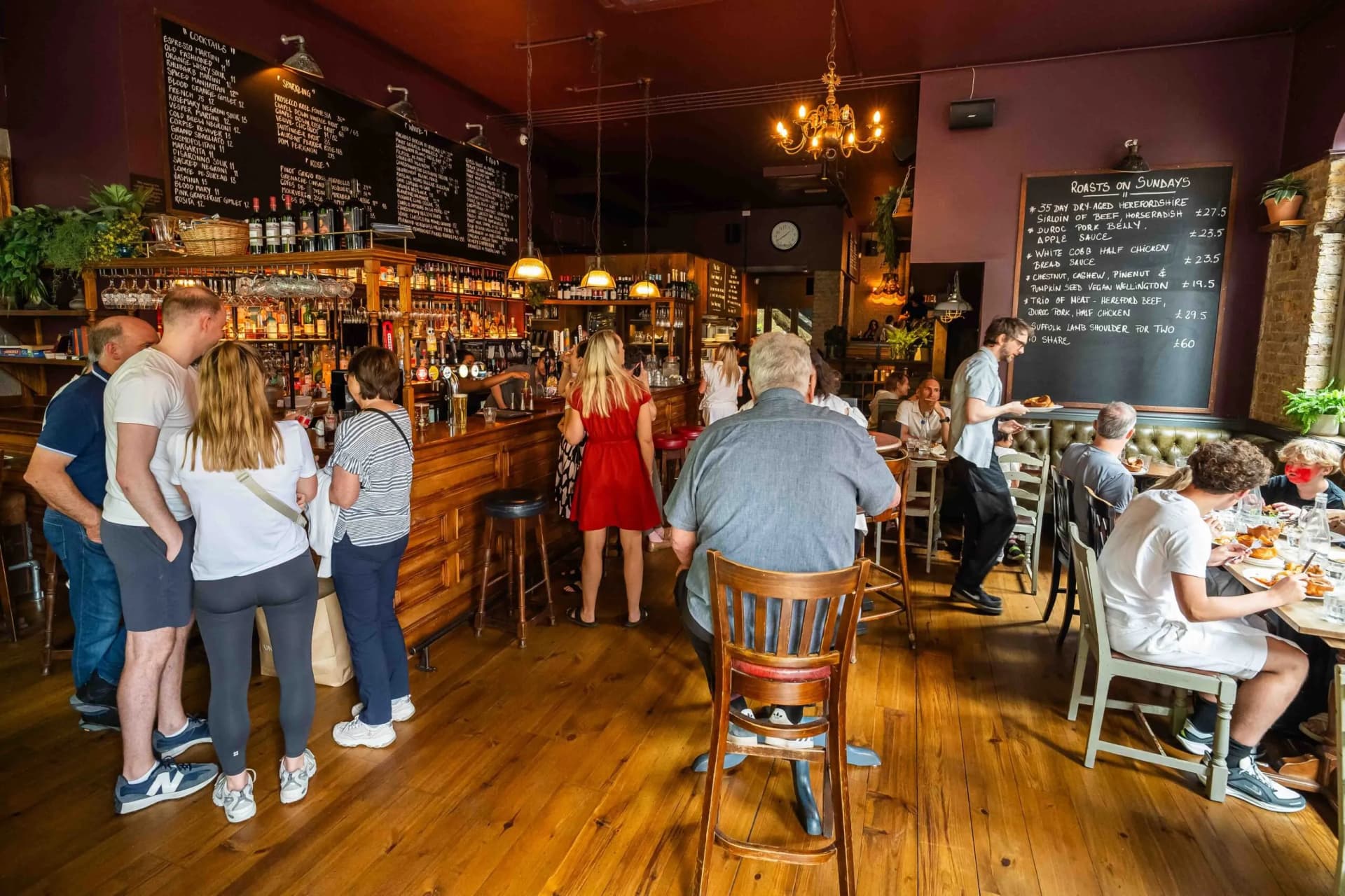 Bar and dining area at The Horseshoe, Hampstead, London