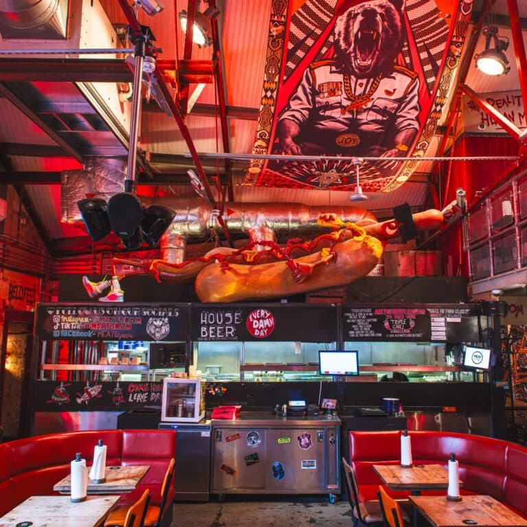 Industrial bar area at MEATliquor Bar & Restaurant N1, Angel Islington, London