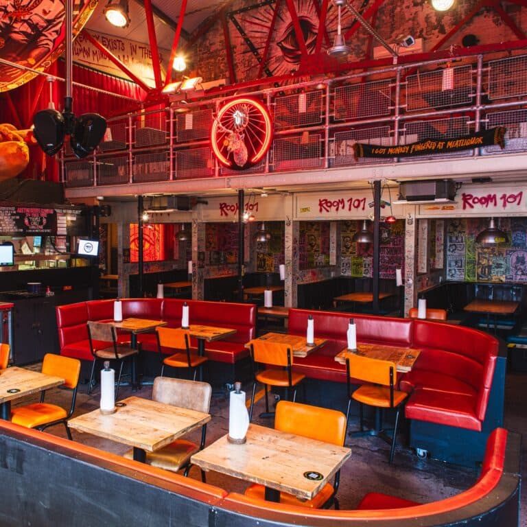 Multi-level dining area at MEATliquor Bar & Restaurant N1 Angel Islington, London