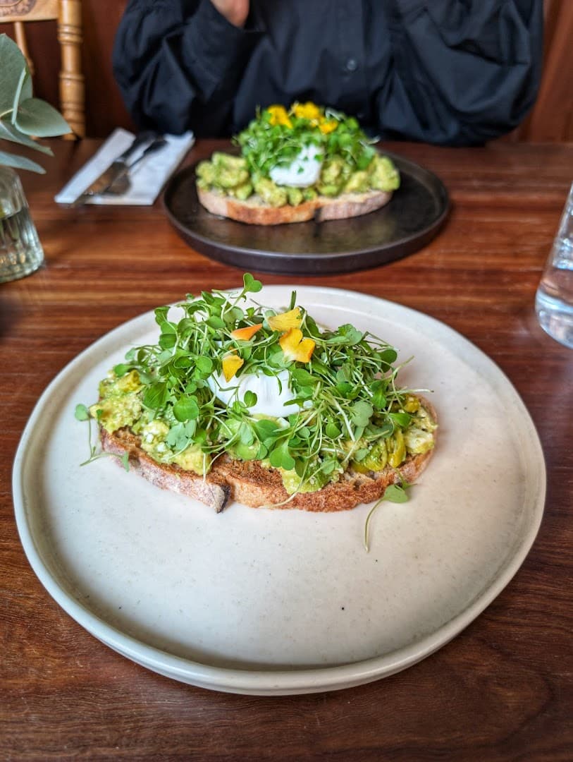 Avocado toast with poached egg at Abuelo, London