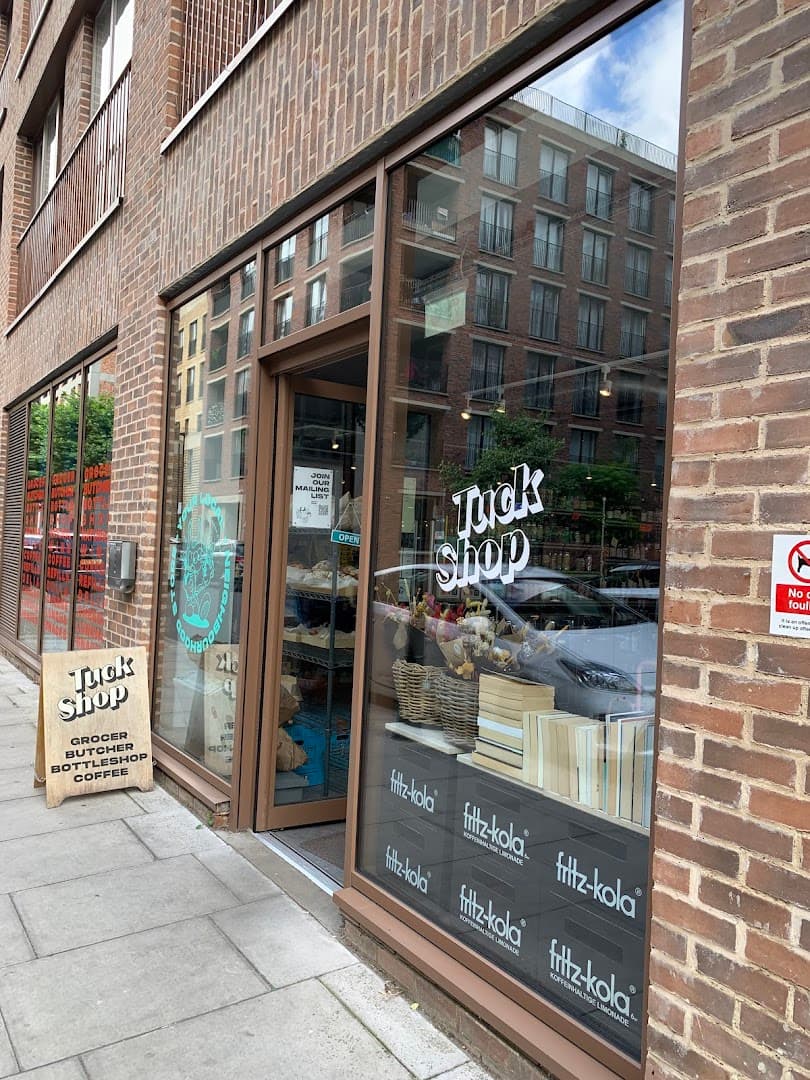 Front facade and entrance at Tuck Shop, London
