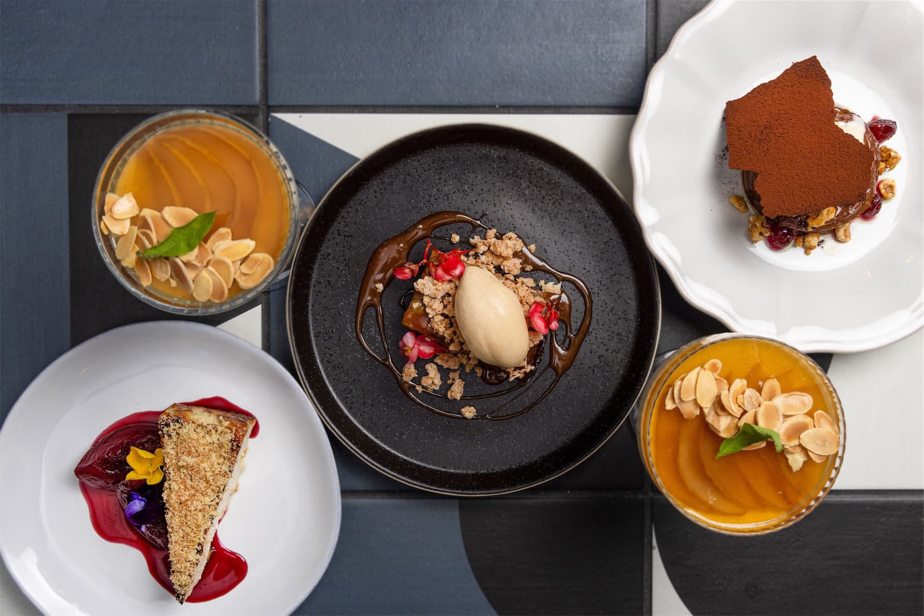 Dessert selection at Art Yard Bar & Kitchen, London