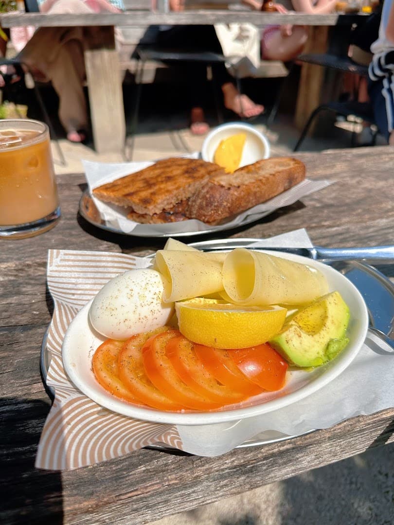 Healthy breakfast plate at Allpress Espresso Roastery and Cafe, London